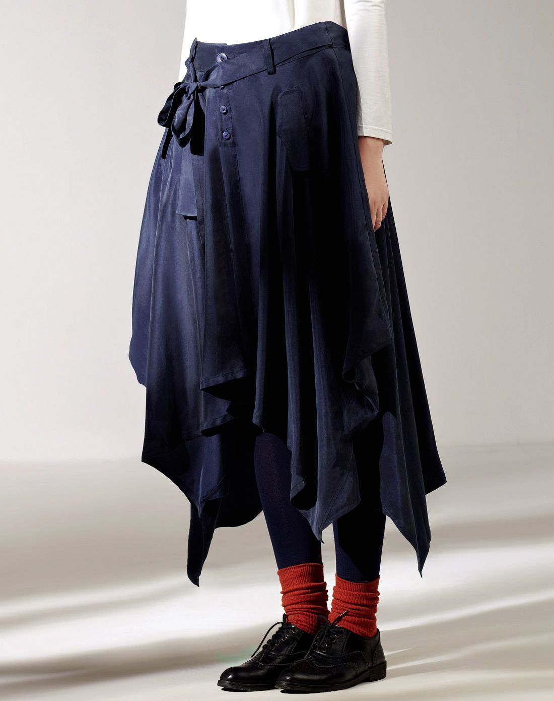 时尚舒适天丝两穿斗篷深蓝