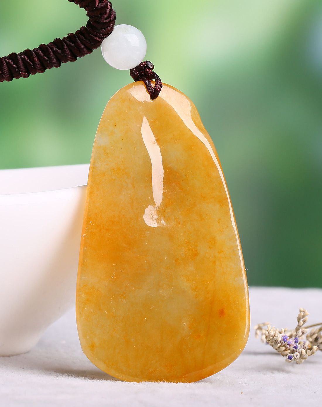 一品翠 天然翡翠a货鸡油黄黄翡悟道挂件