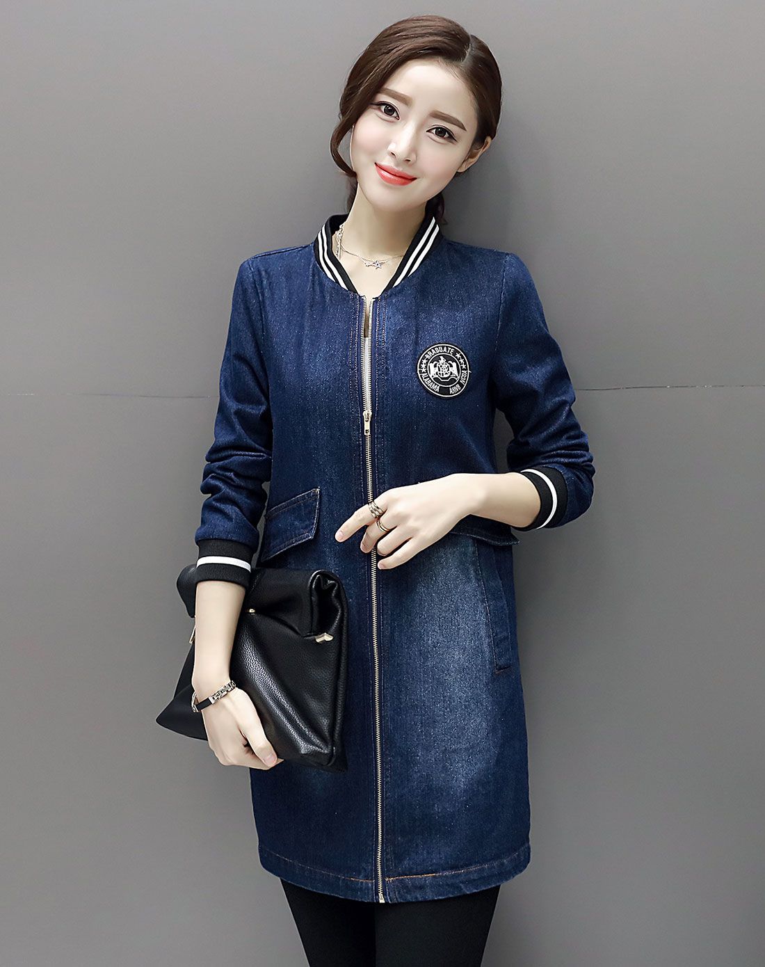 茜舞中长款牛仔外套6w185407nzl_唯品会