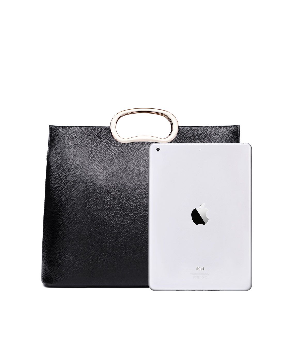 皇家时尚 新品金属手提牛皮竖款方形包