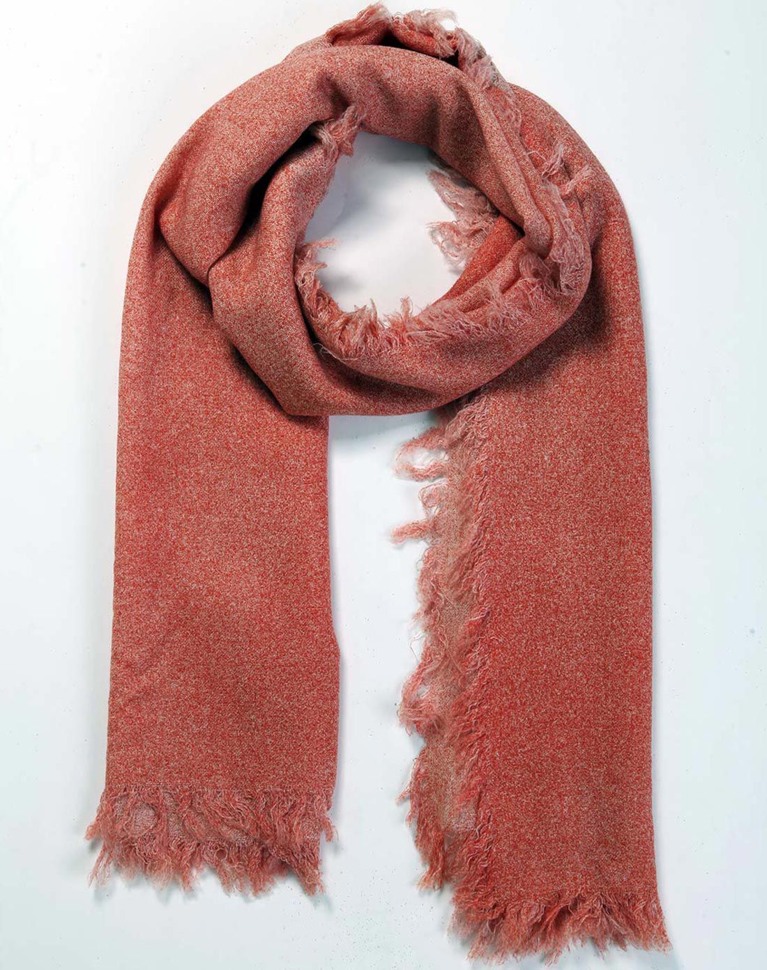 女士时尚纯色带穗围巾灰色