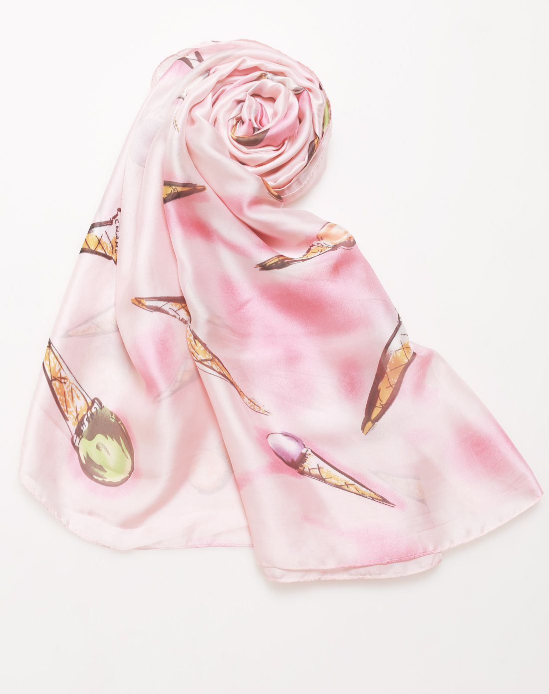 紫宝缎面亲肤青春活力丝巾粉色