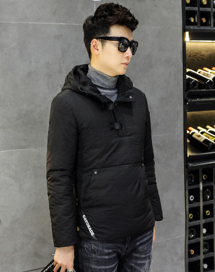 钜惠折上5折 嗷嗷优品-男装黑色时尚韩版加厚保暖棉衣m16dm6024x20