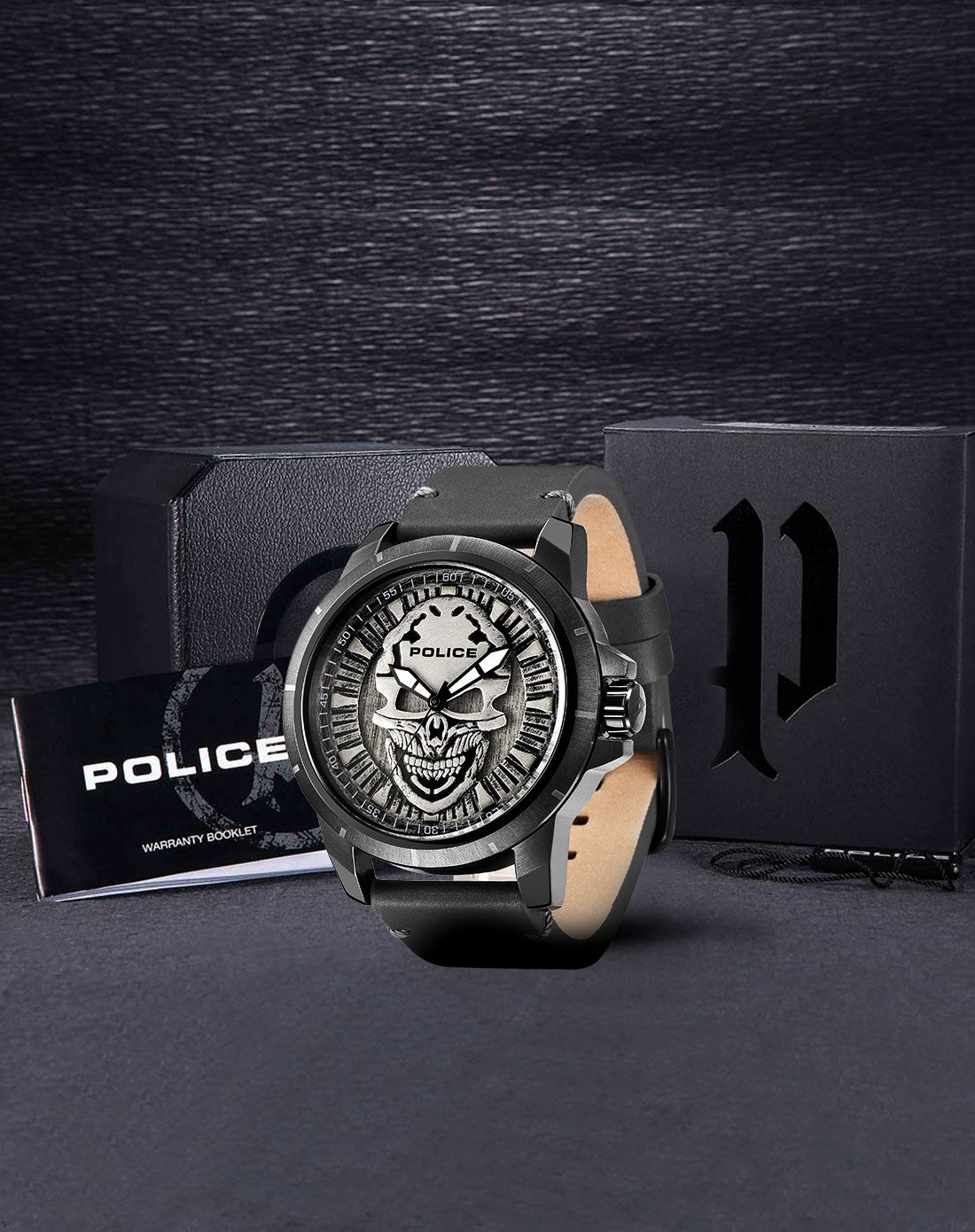 police手表专场 police 终结者系列骷髅头石英男表 商品编码:pl.