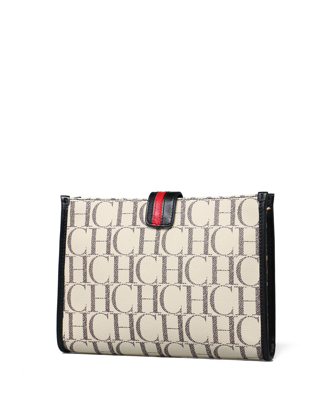 女士黑色pvc配牛皮革斜挎包