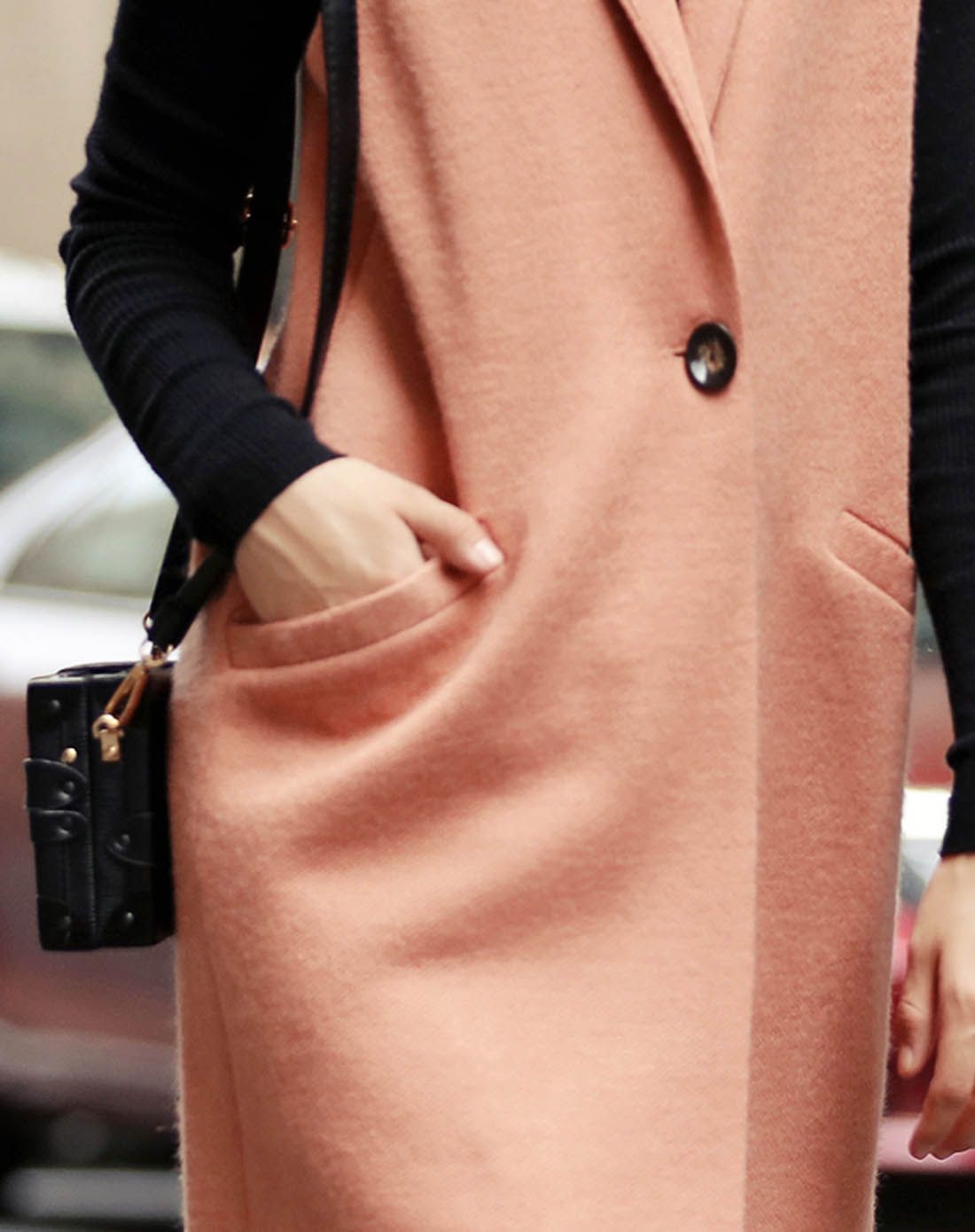 女驼粉色新款韩版简约一粒扣马夹