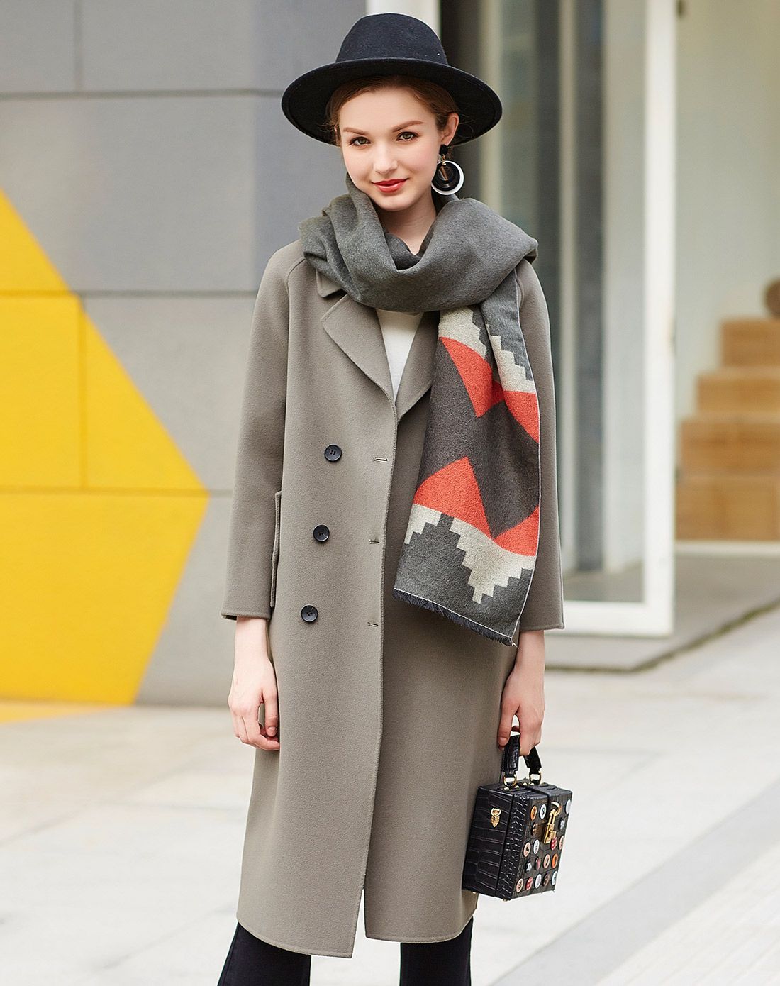 纳纹na·wain女装专场 驼色款欧美高端双面羊毛大衣 运费 (订单满288