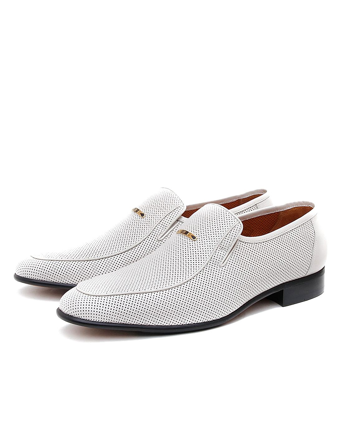 意大利进口米白色袋鼠皮鞋