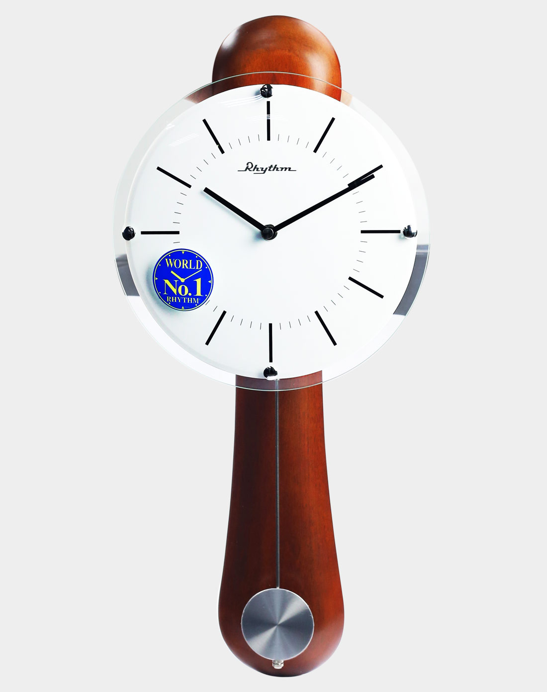 丽声rhythm时钟专场直发货创意钟摆实木石英挂钟 50cm日式长条cmp525