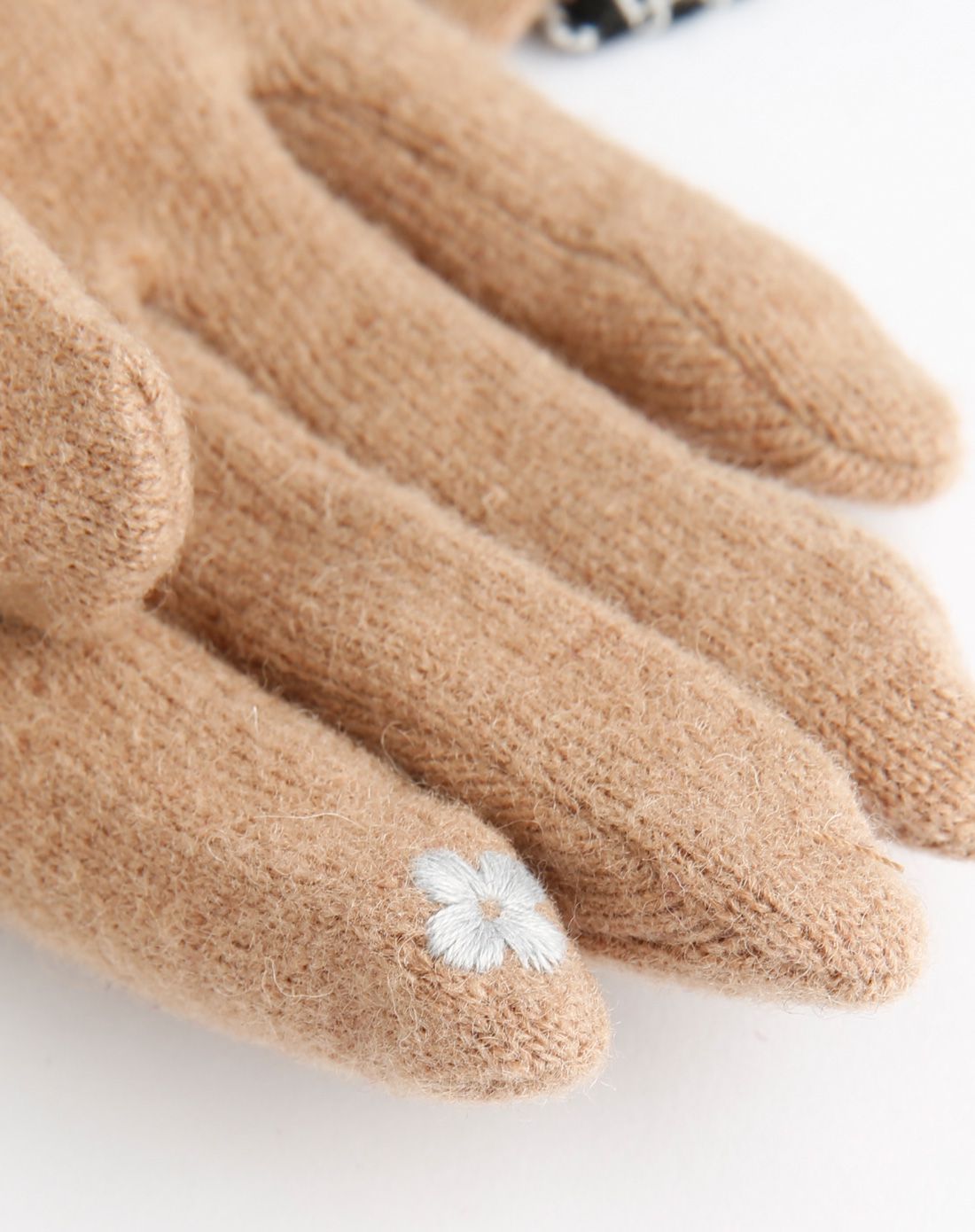 布塔 格子蝶结加绒羊毛手套