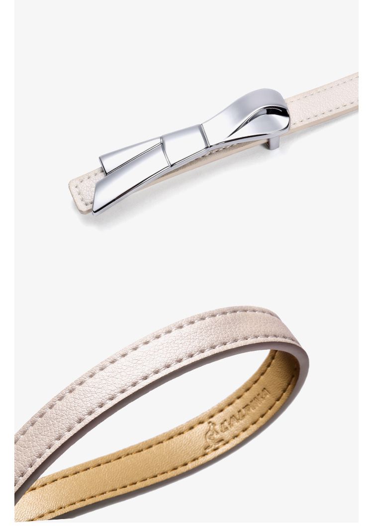 意大利品牌新品女款牛皮时尚休闲蝴蝶扣皮带