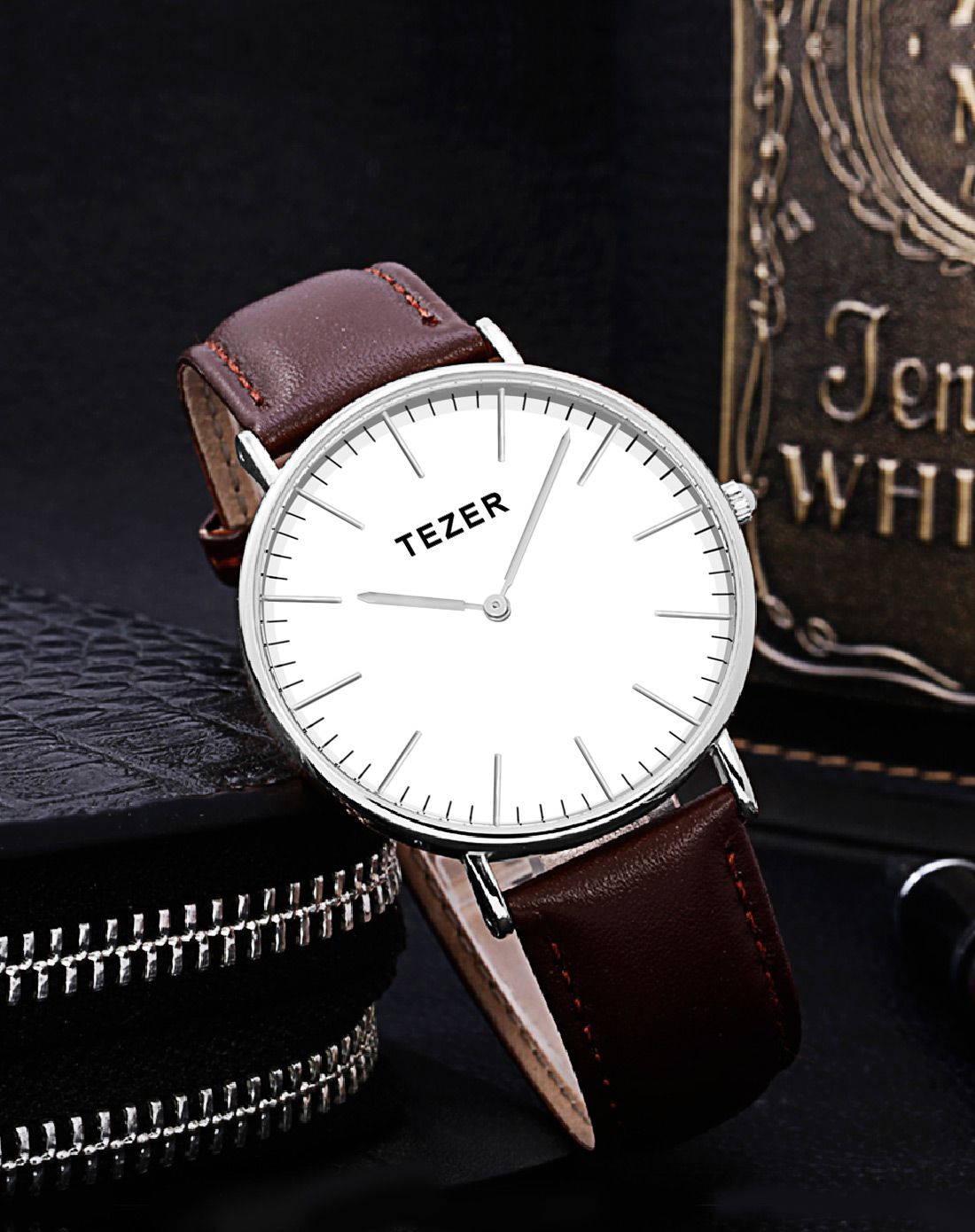 天时tezer手表专场 天时 休闲真皮超薄简约进口机芯情侣石英男表 商品