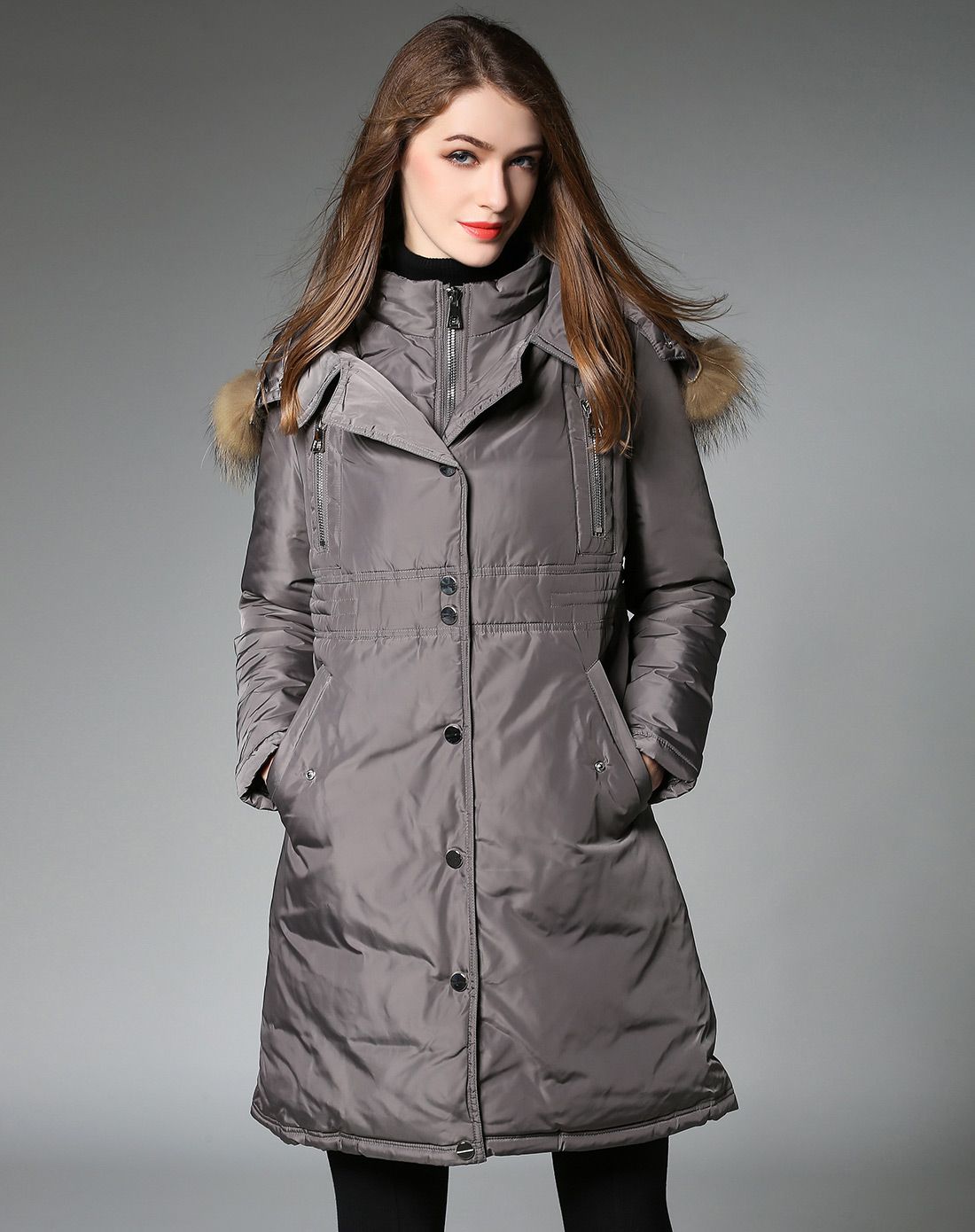 gustavo arango女款咖色棉衣3g69a827970_唯品会