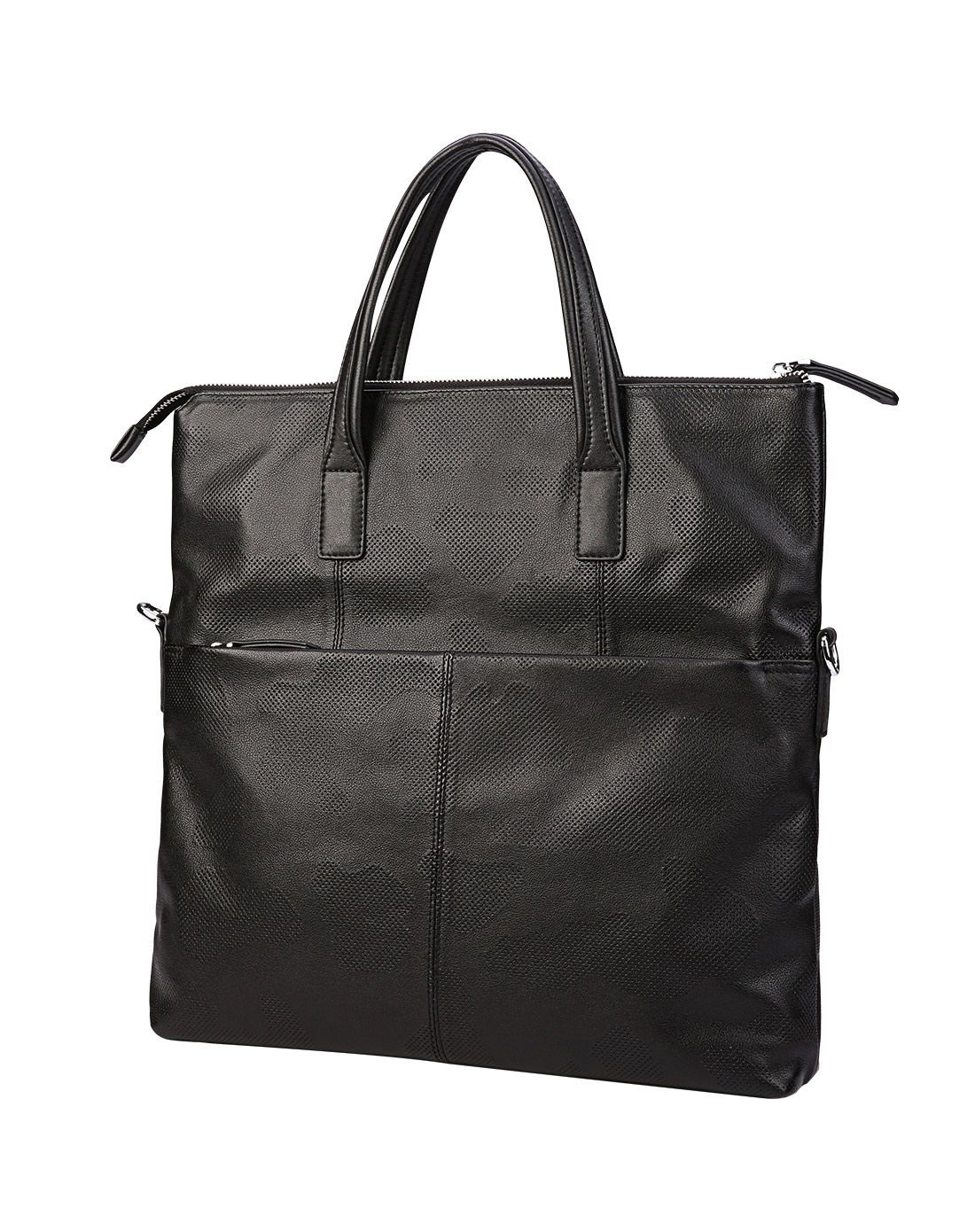 texwood黑色牛皮革商务男包bg6i0011-01_唯品会