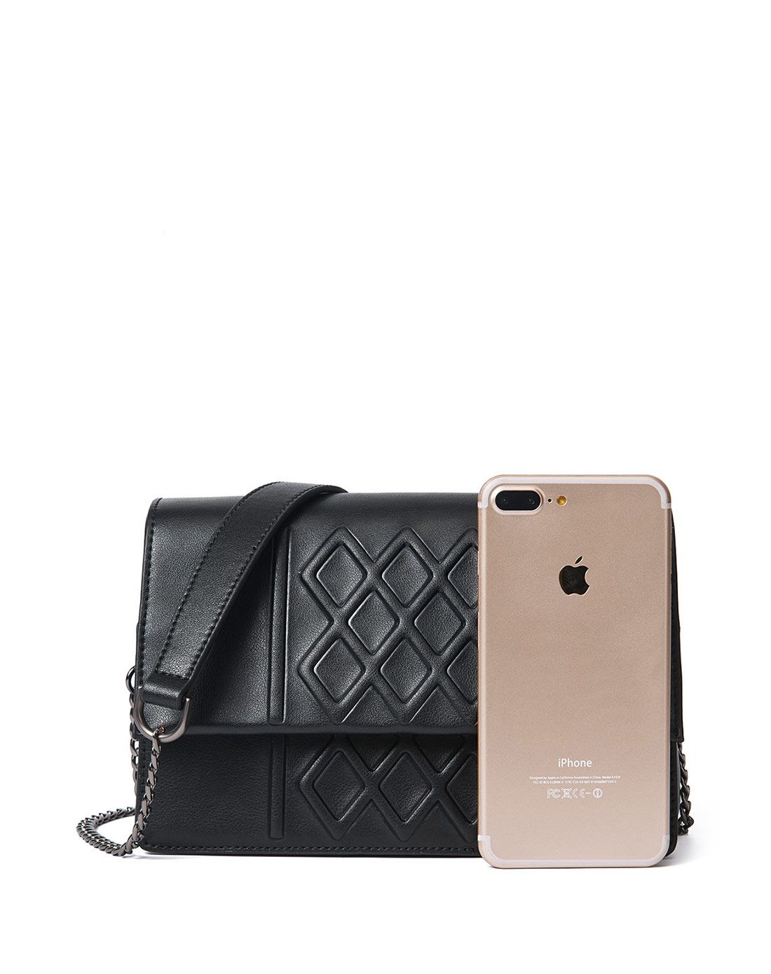 texwood牛皮菱格压纹暗扣翻盖女斜挎包z36i0061-01_唯品会