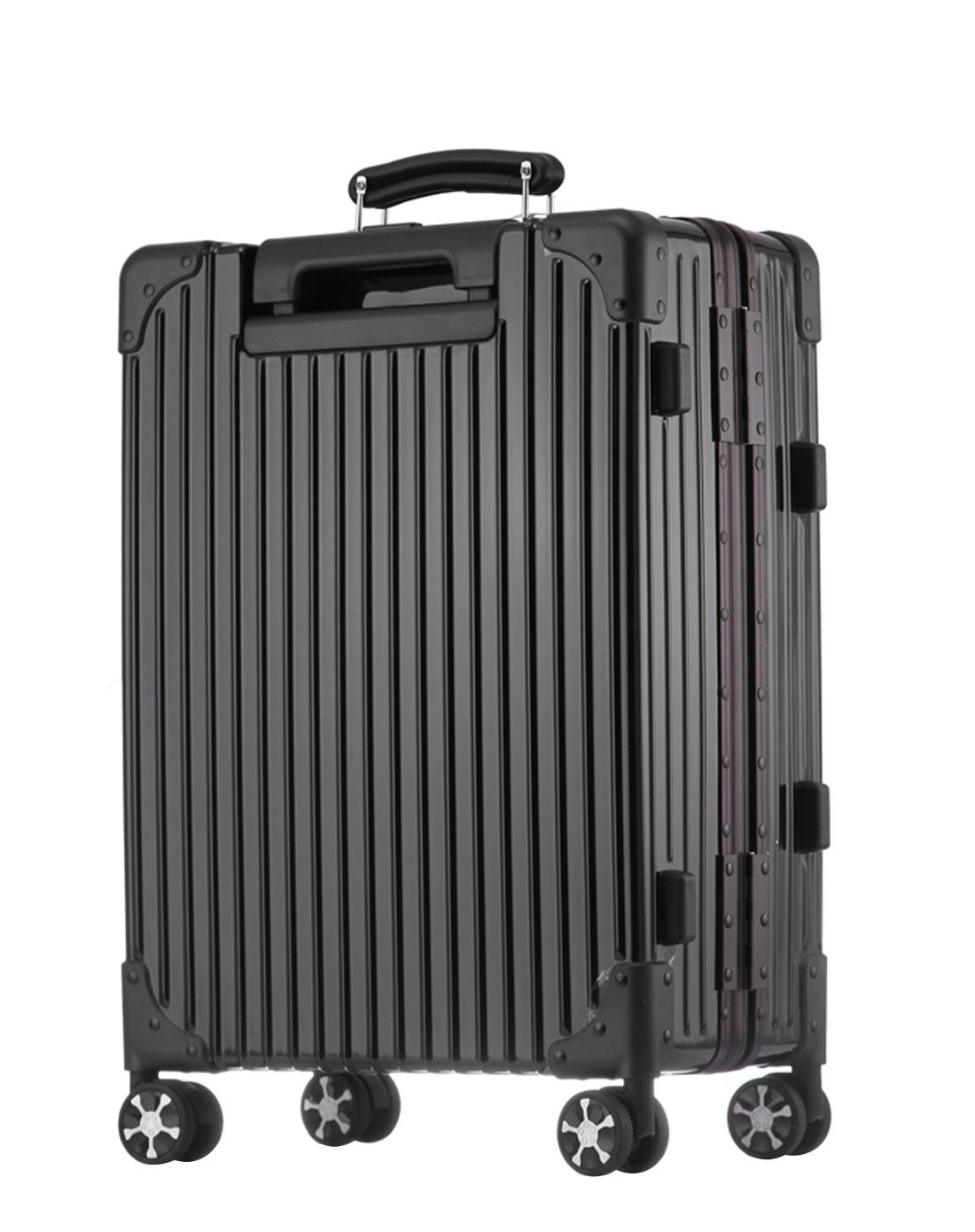 alain delon拉杆箱专场直发货阿兰德隆软胶把手铝框拉杆箱星矅黑20寸