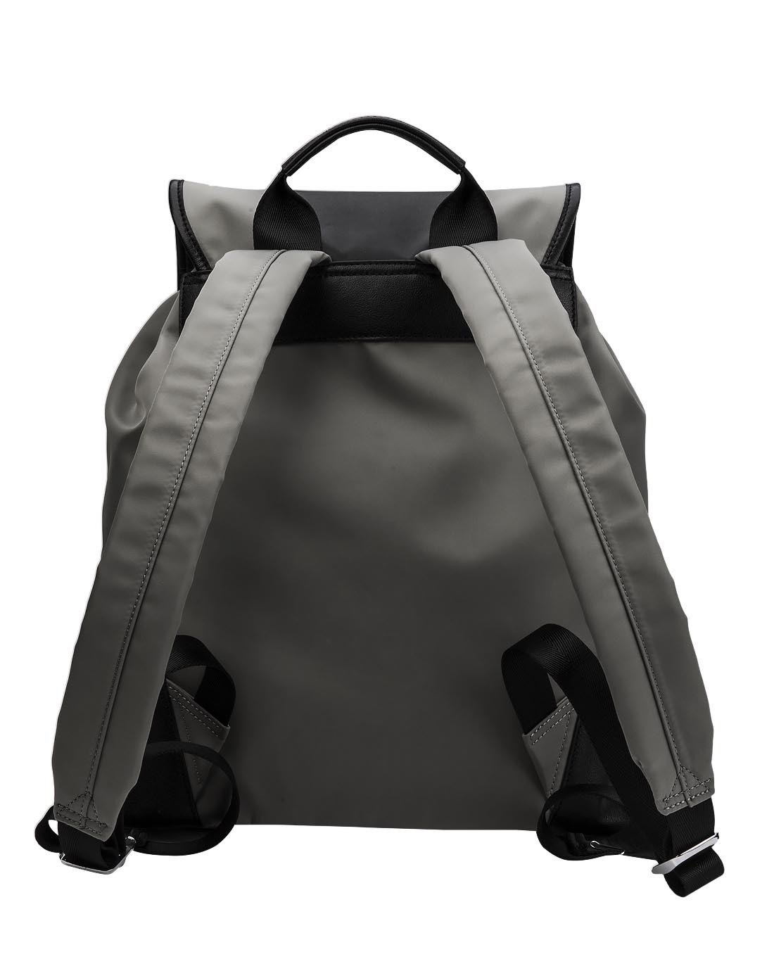 灰色织物休闲男背包