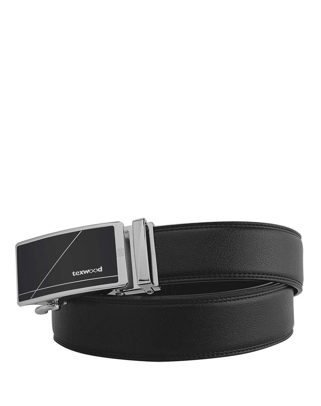 texwood黑色牛皮自动扣男皮带de6h0051-01_唯品会