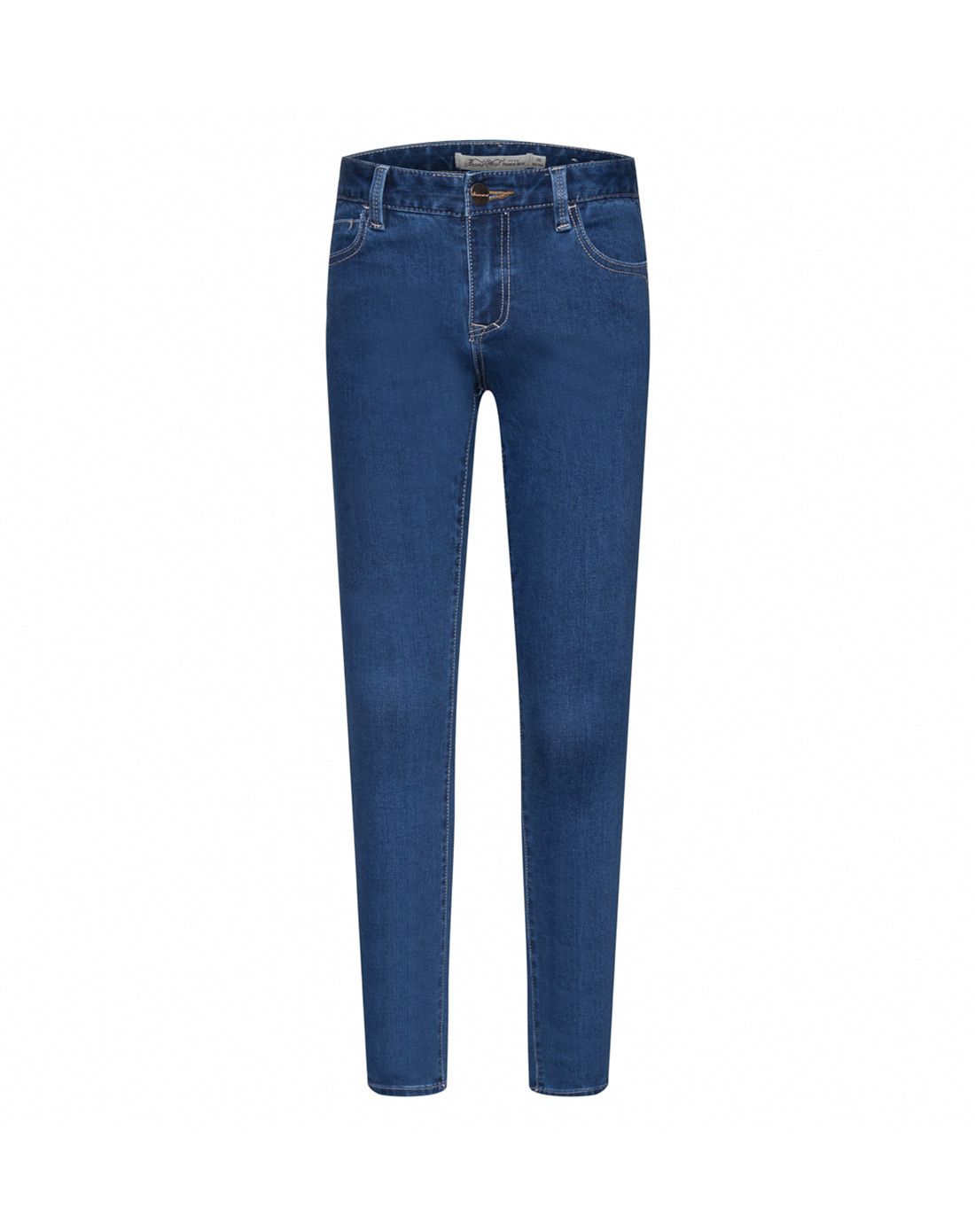 女装湖蓝色修身弹性牛仔裤