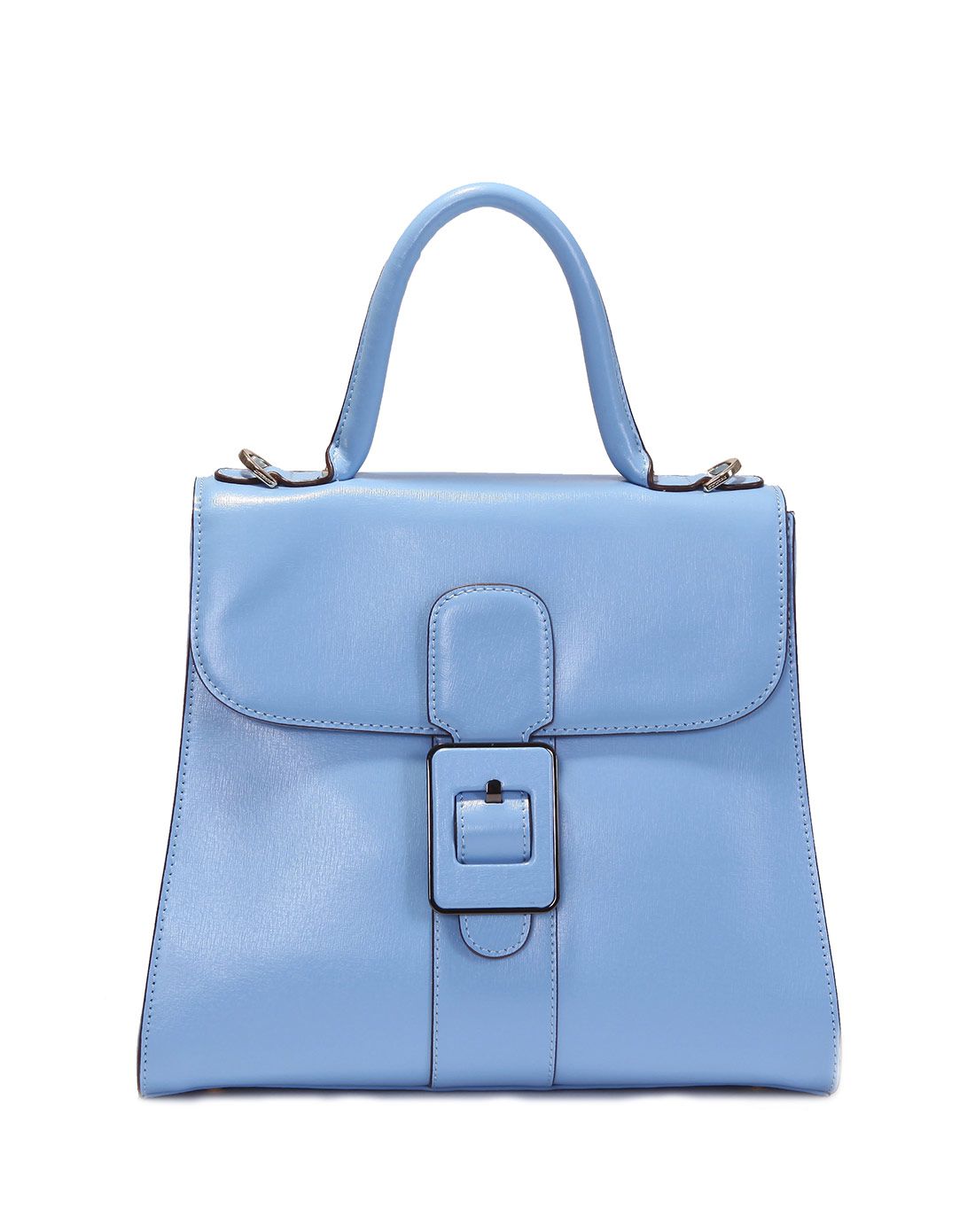 天蓝色牛皮糖果色甜美俏皮手提斜挎包