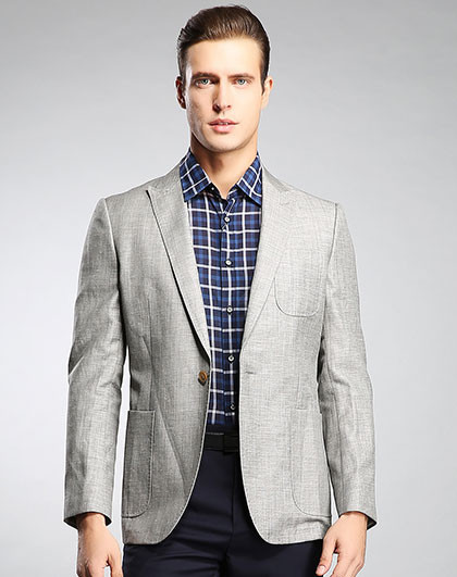 桑蚕丝麻棉混纺轻薄舒适单西装a版