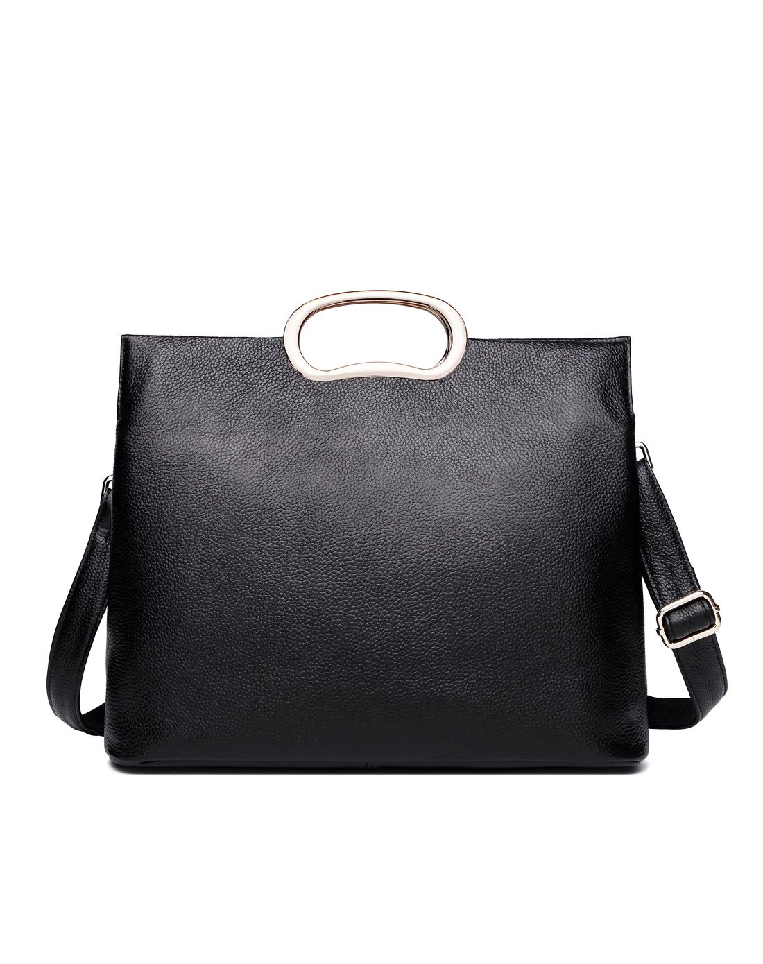 皇家时尚金属手提牛皮竖款方形包