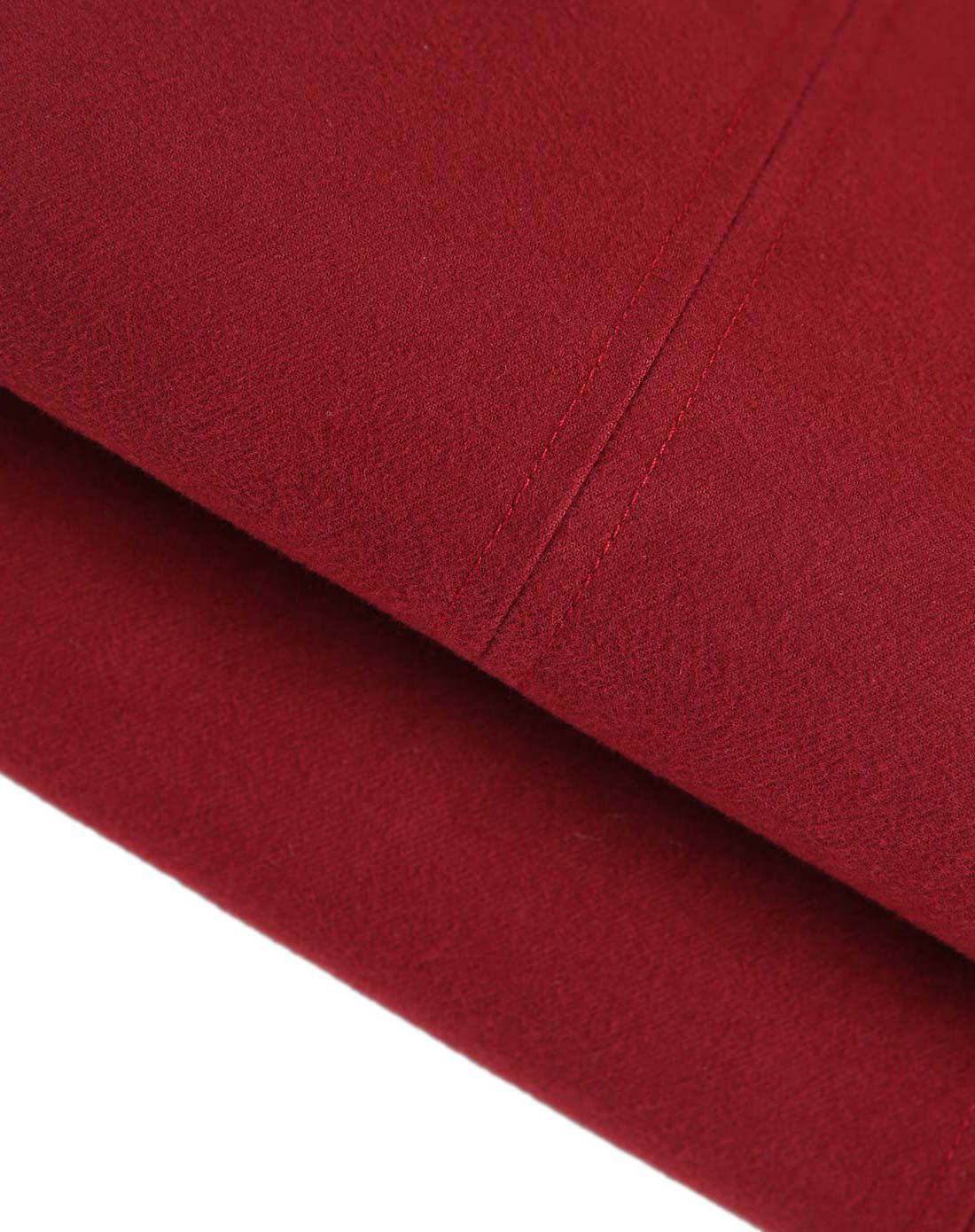 枣红男装净色中长风衣外套