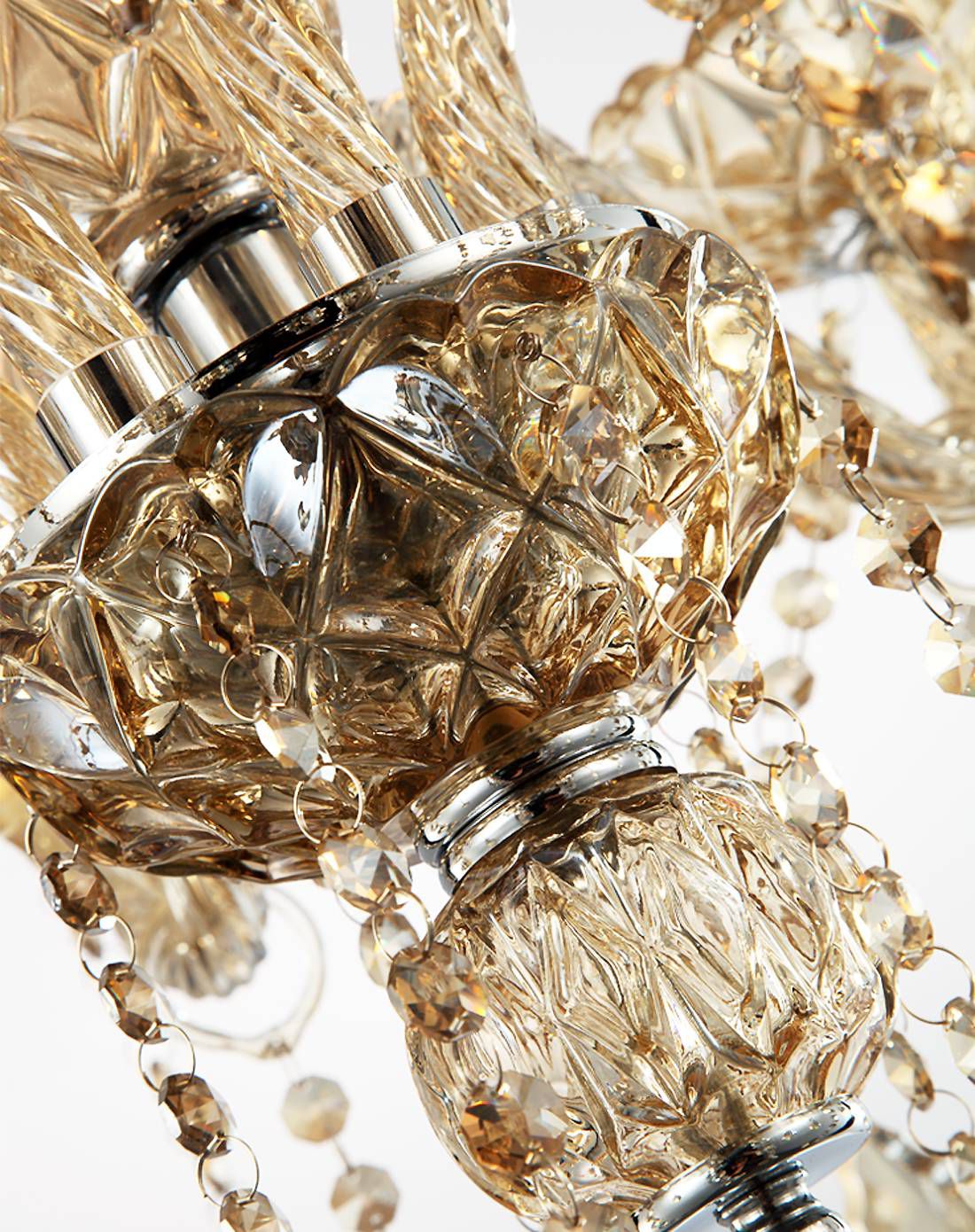 6头 欧式干邑色水晶吊灯e14*6