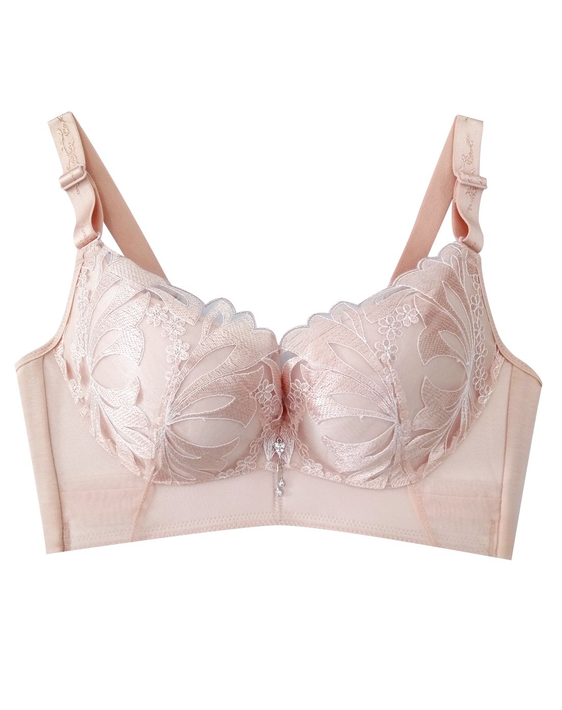 无钢圈时尚蕾丝3/4杯薄杯文胸