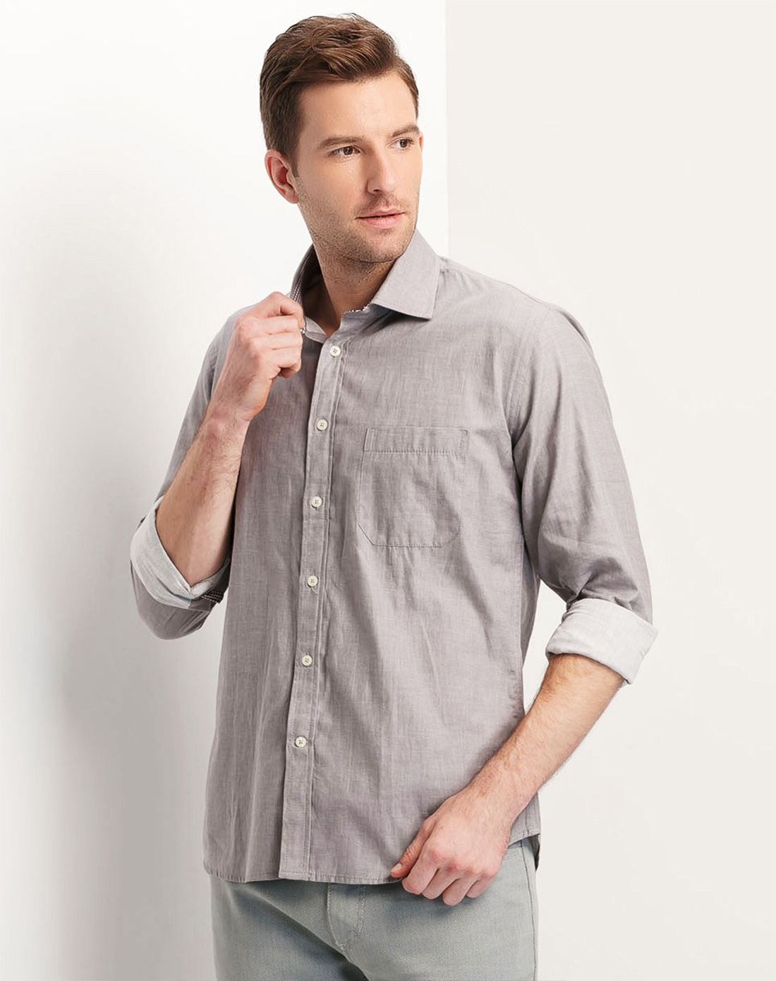 纯棉显气质休闲男士衬衫