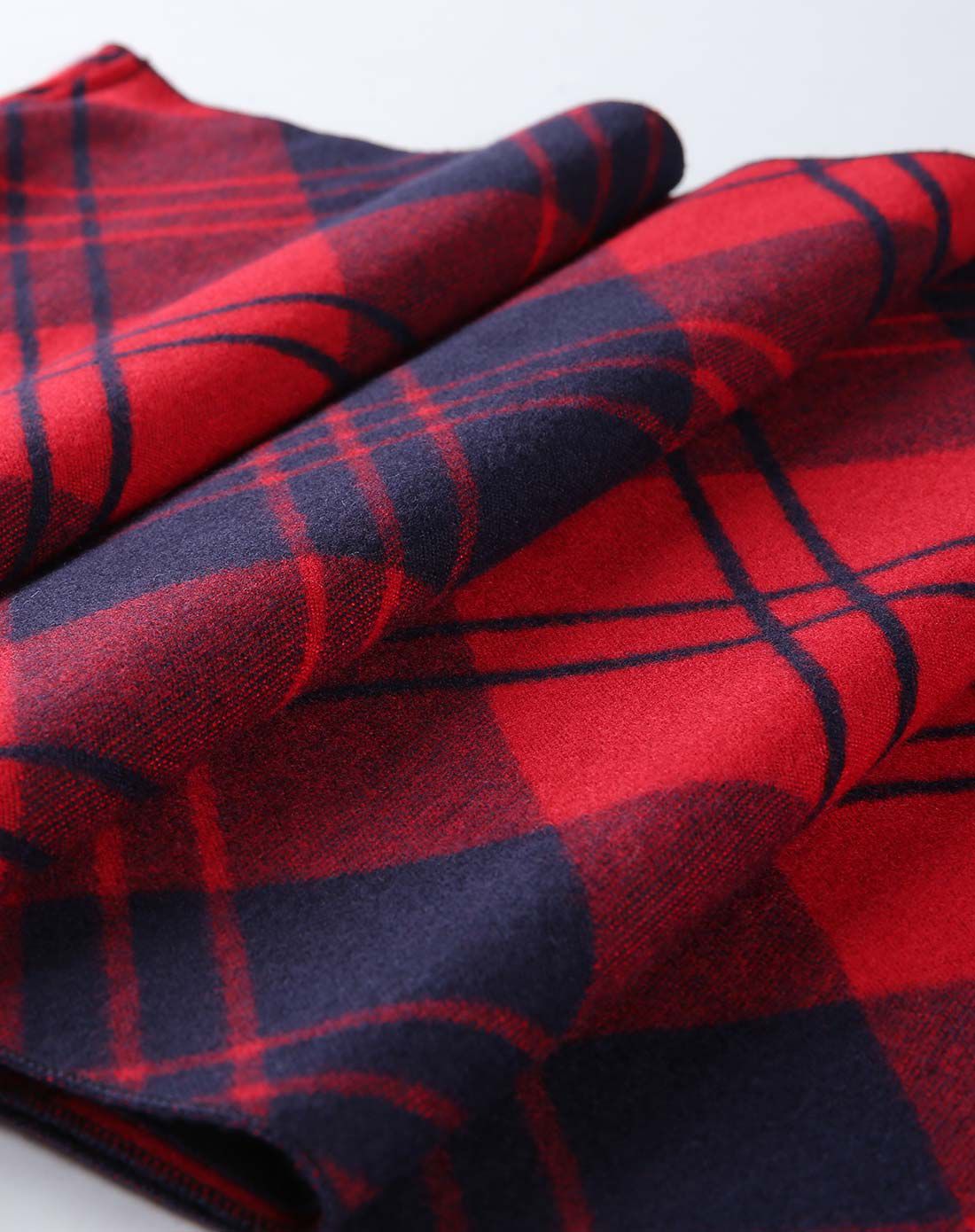 红蓝格舒适简约围巾