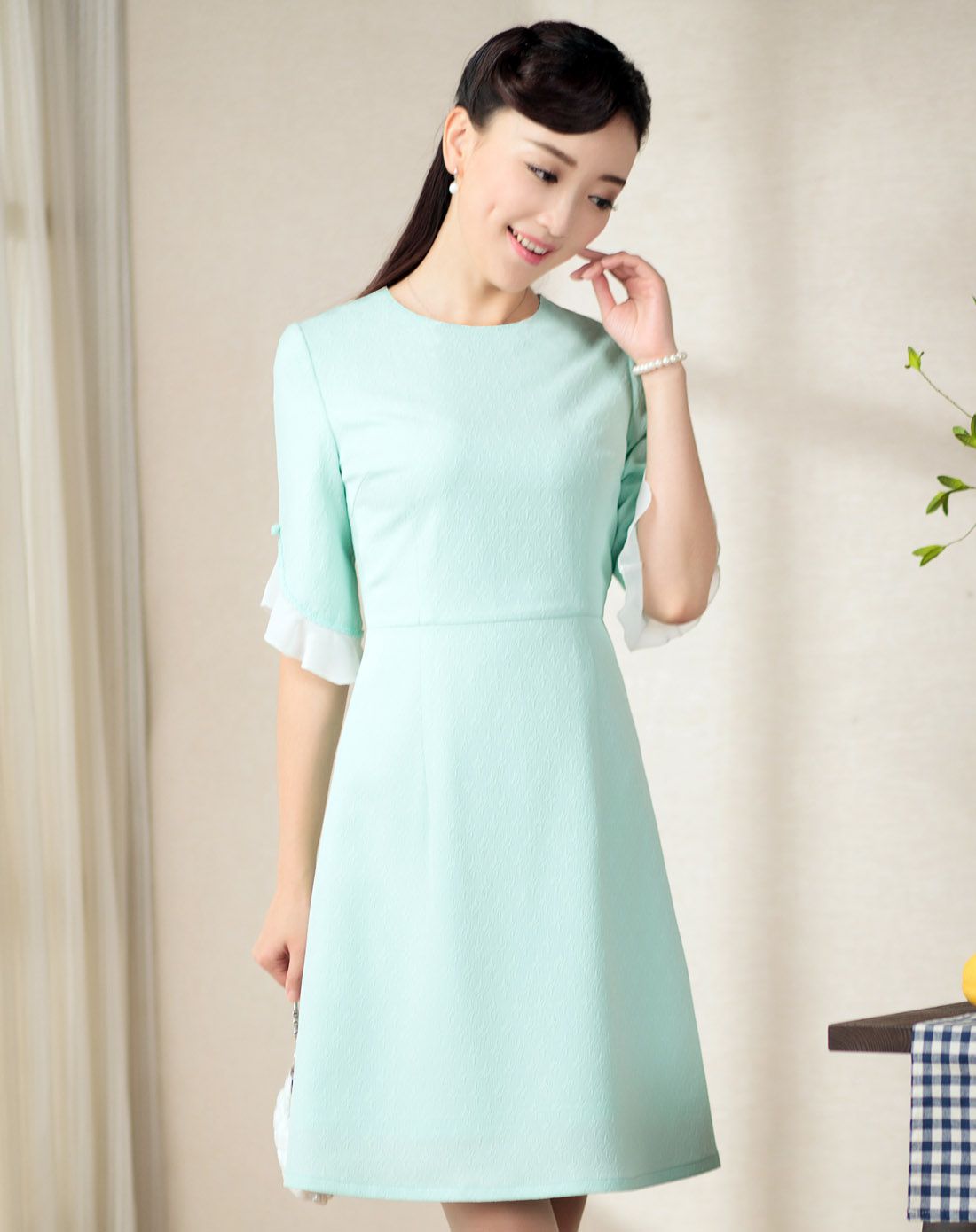 碧曼 中袖连衣裙