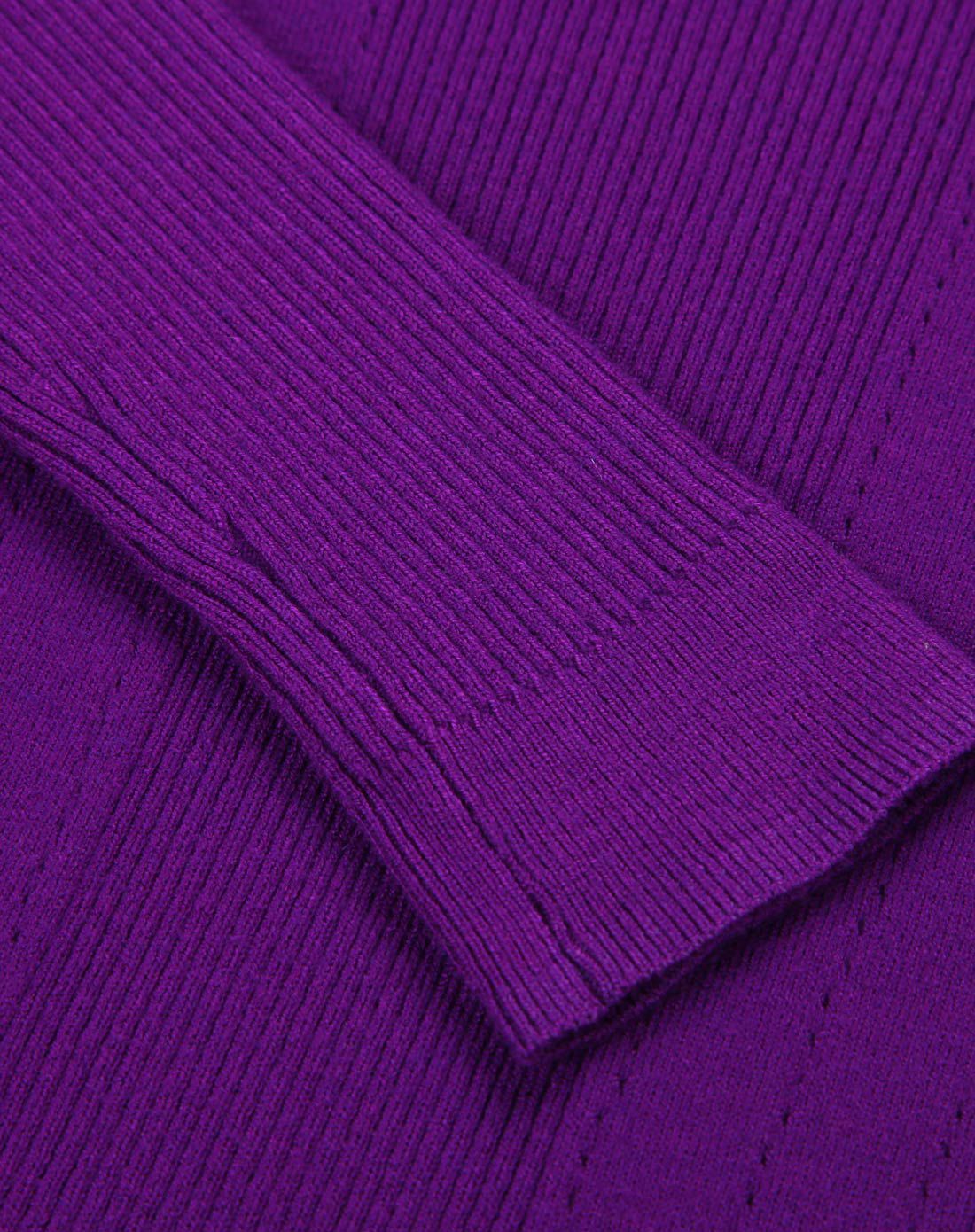 时尚简约翻领套头衫玫紫色