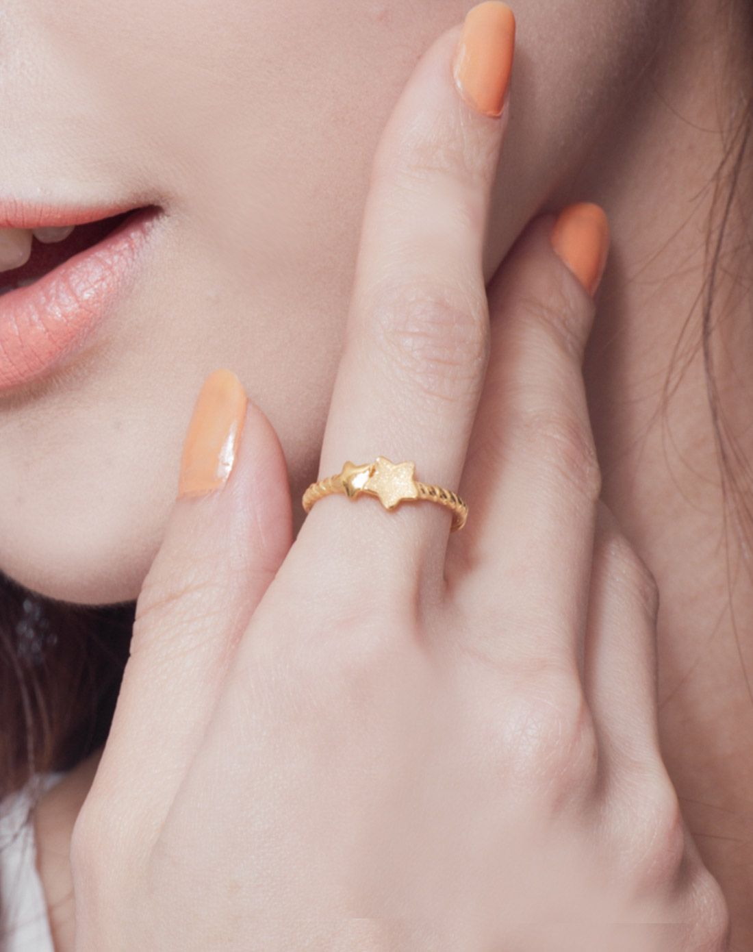 潮宏基 星星相依 足金戒指-计价约2.8g