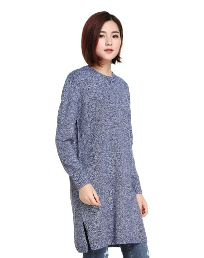 森马针织衫春秋装女士休闲圆领套头修身长款毛衫长袖线衫