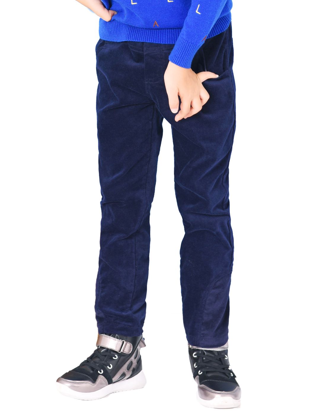 男童藏青色梭织裤
