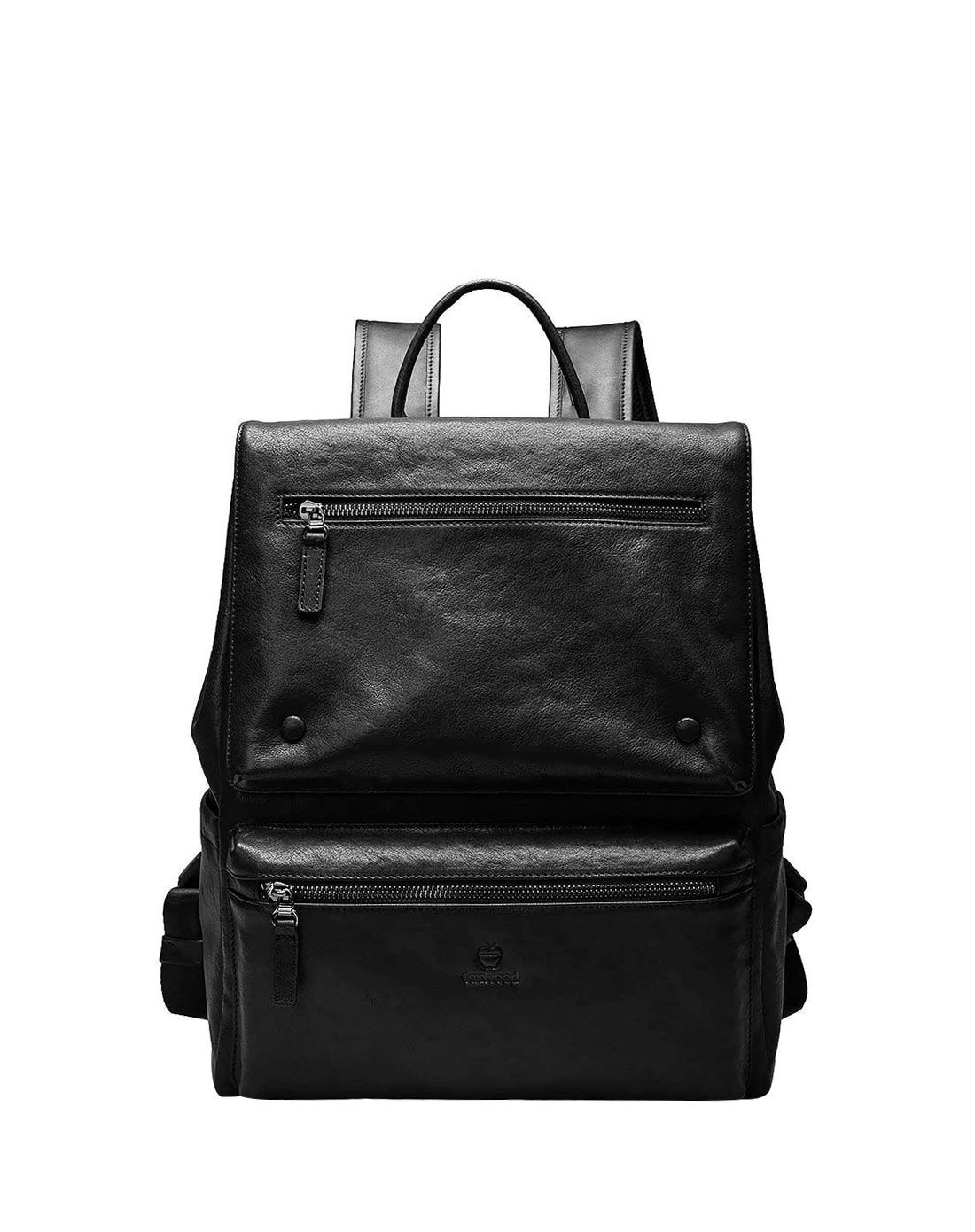 texwood箱包专场 黑色牛皮革素面时尚男背包 运费 (订单满288免运费)