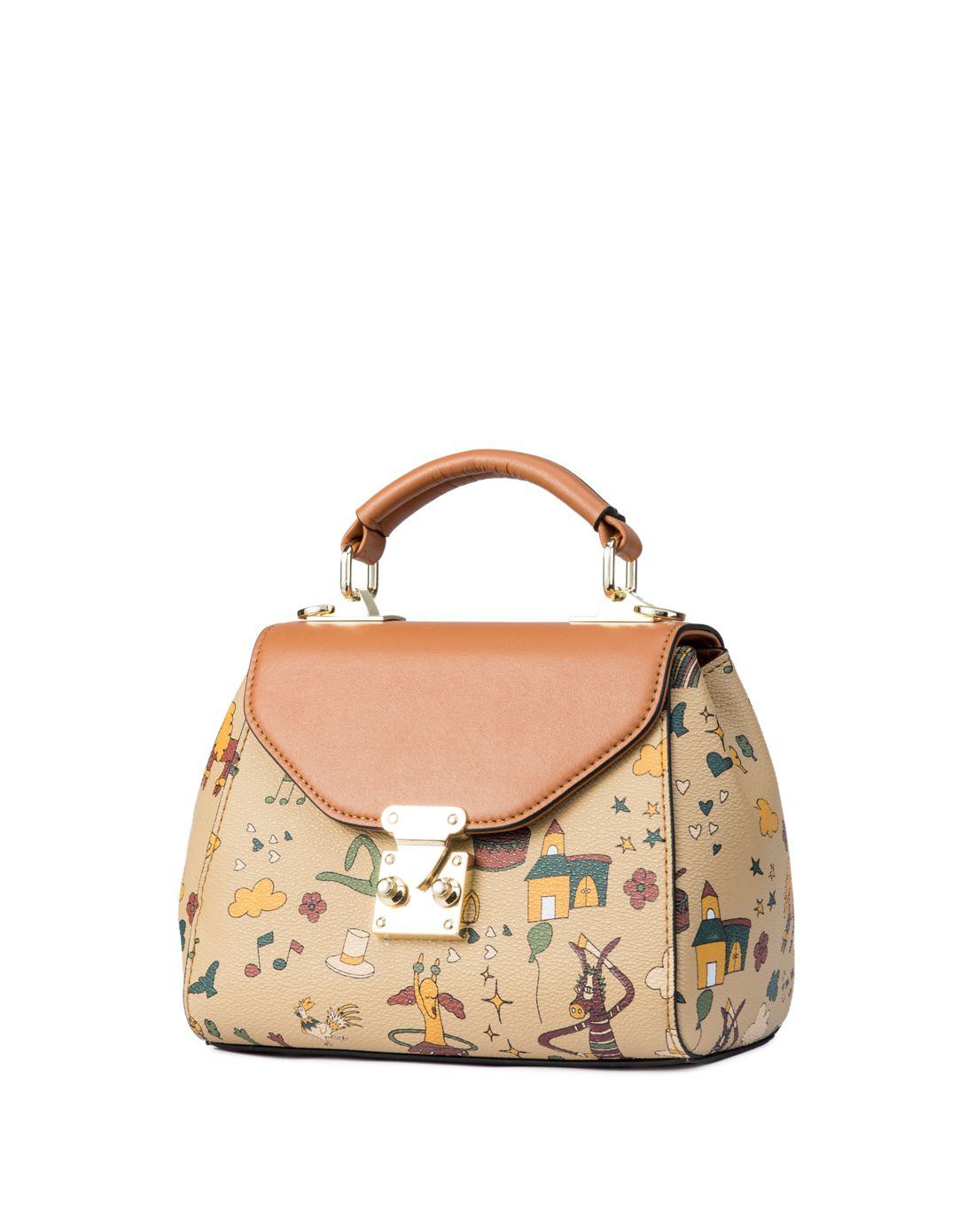 不莱玫2016复古棕女士手提单肩包