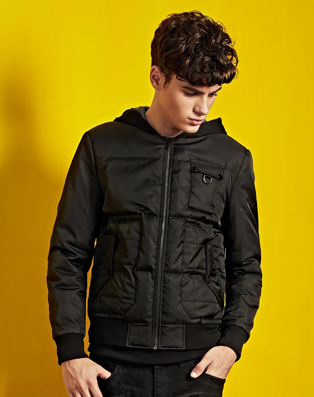 卡宾cabbeen 舒适基础羽绒服 黑色 52