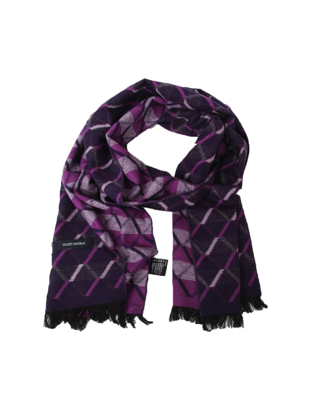 valent coupeau古柏粉紫色几何横纹纯桑蚕丝围巾7923539_唯品会