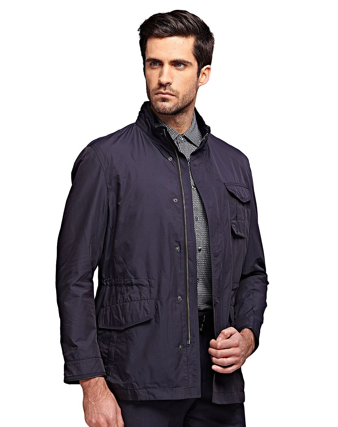 valent coupeau古柏男装专场 藏青色简约立领时尚茄克衫 商品编码