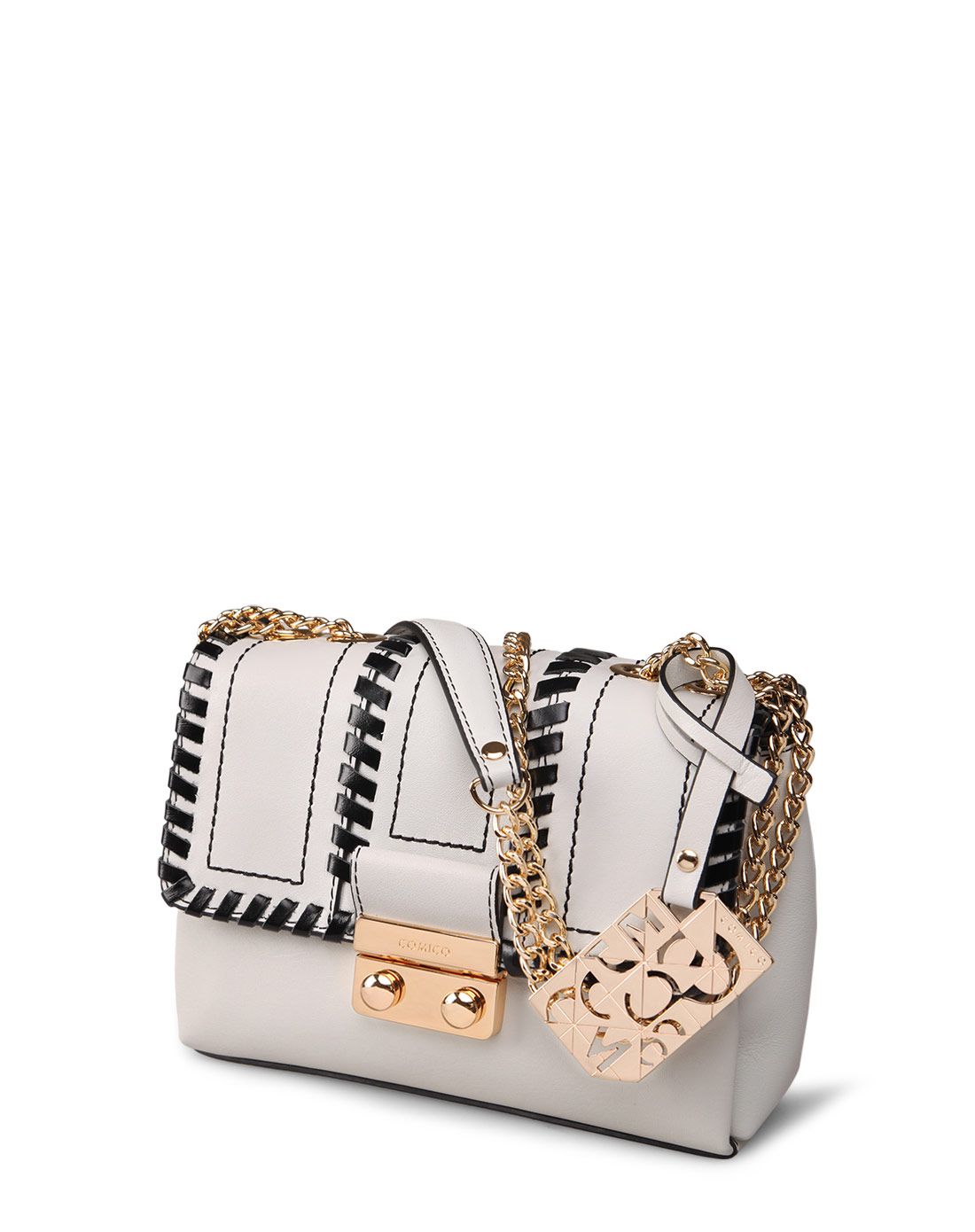 comico高美高女款灰白色时尚斜跨包c8038