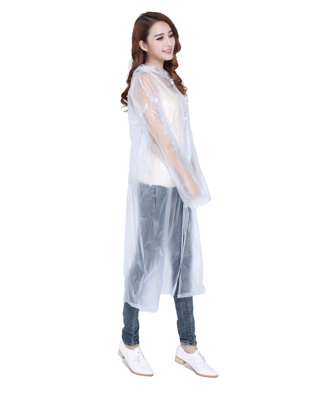 旅行外出雨衣(带帽子-白色)