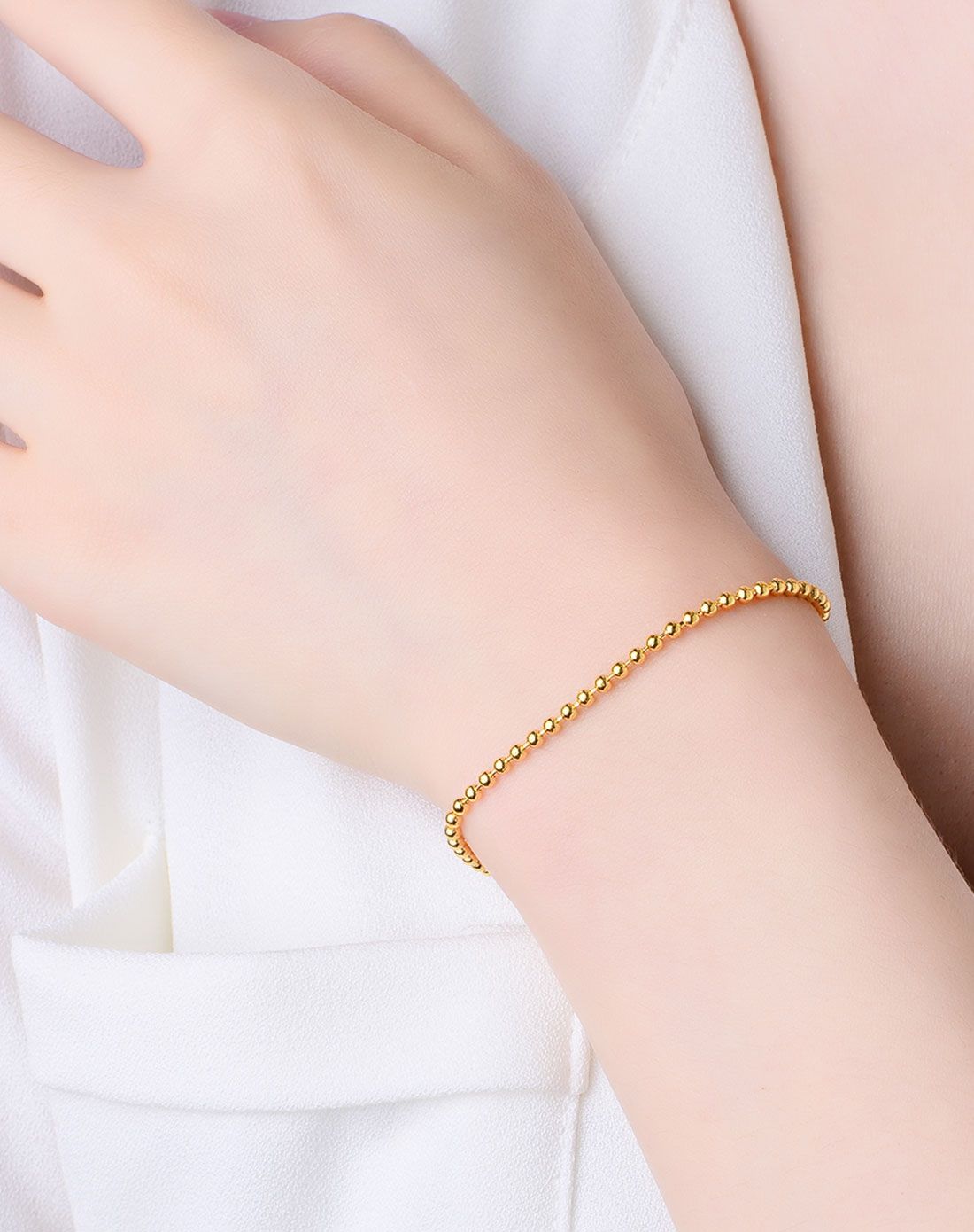 金至尊 足金机织光珠手链(计价)约4.35g