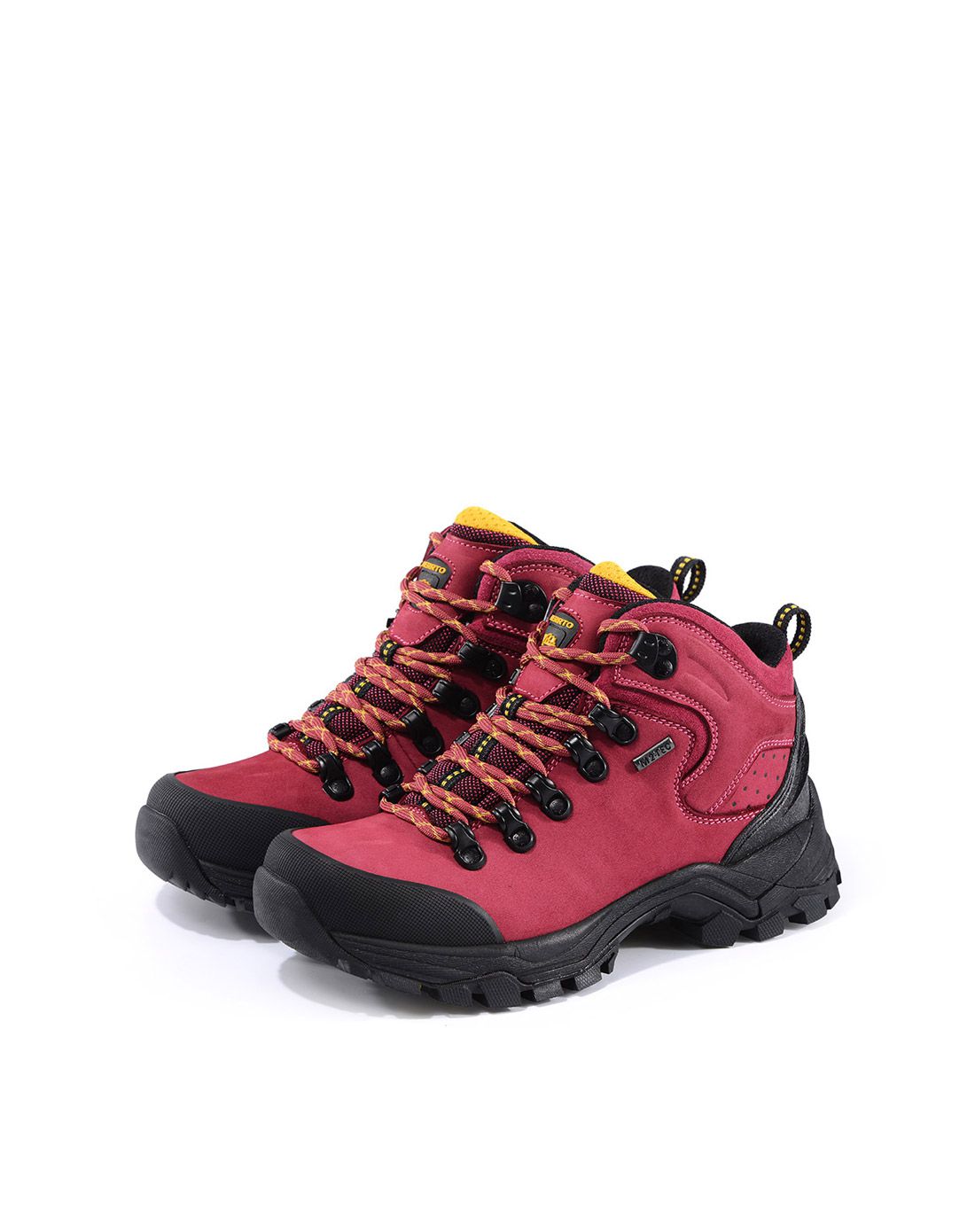 保暖舒适 女款玫红色高帮登山鞋 防滑耐磨