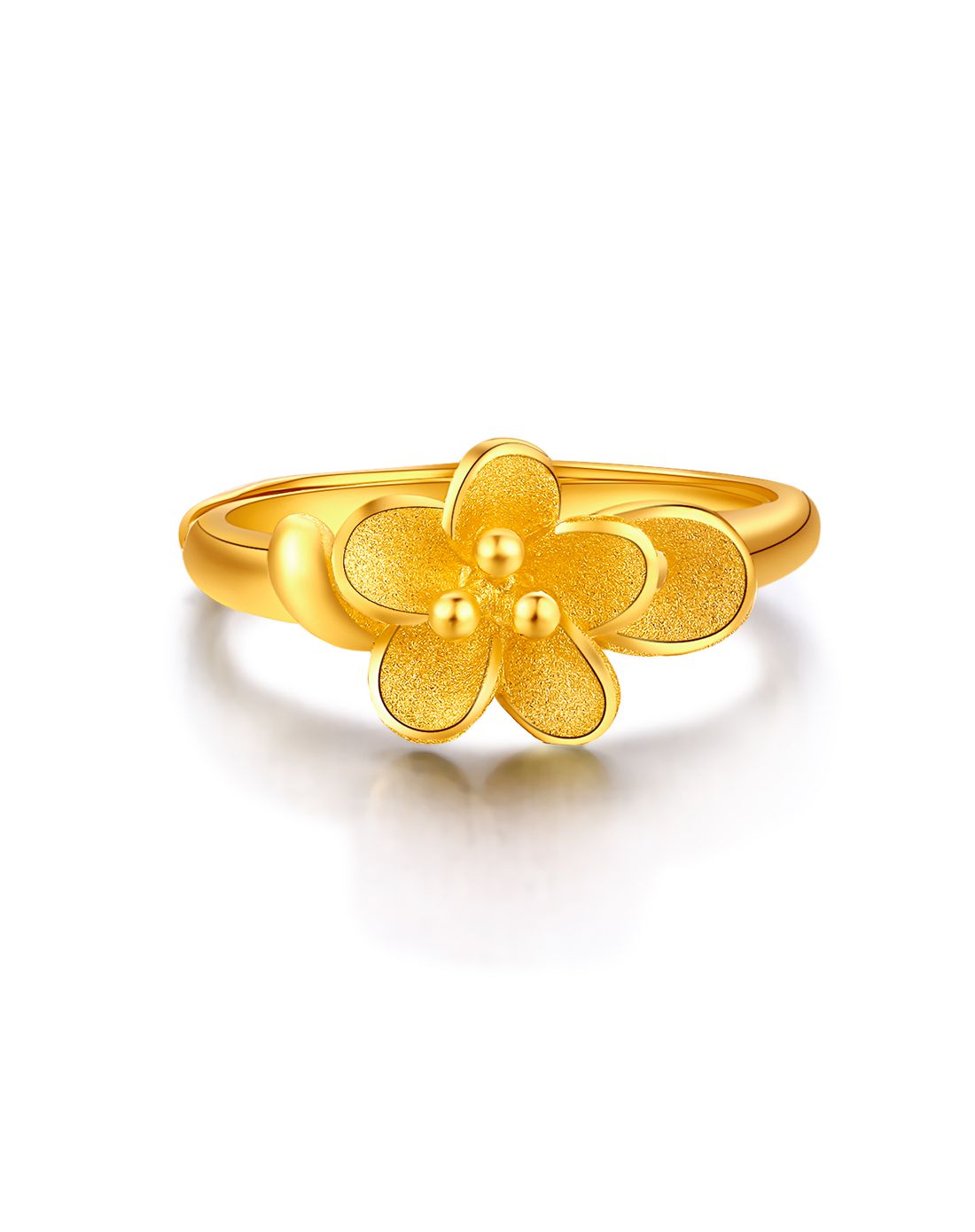 金至尊 足金紫金花花头戒指(计价)约2.9g