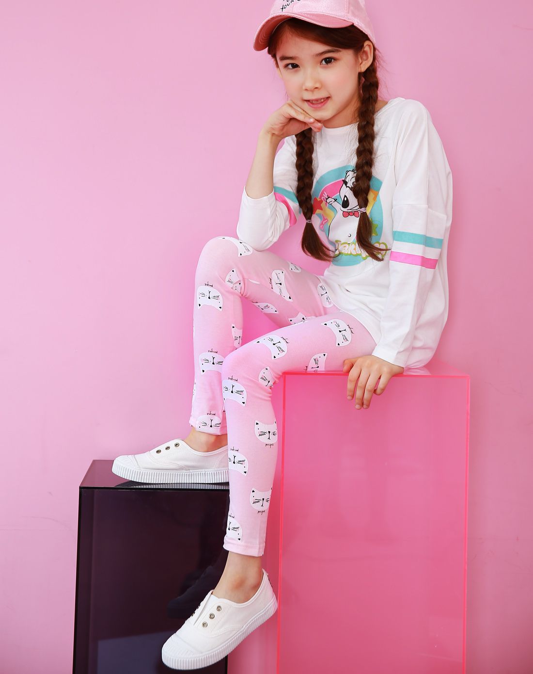 韩都衣舍minizaru女女童粉色打底裤zh61970019_唯品会