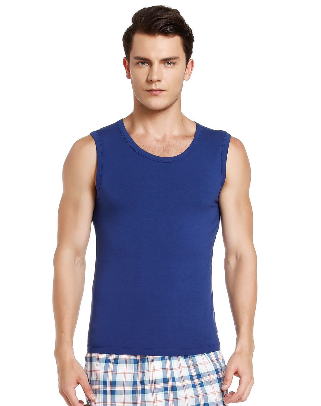 男式夜蓝色棉莫代尔背心