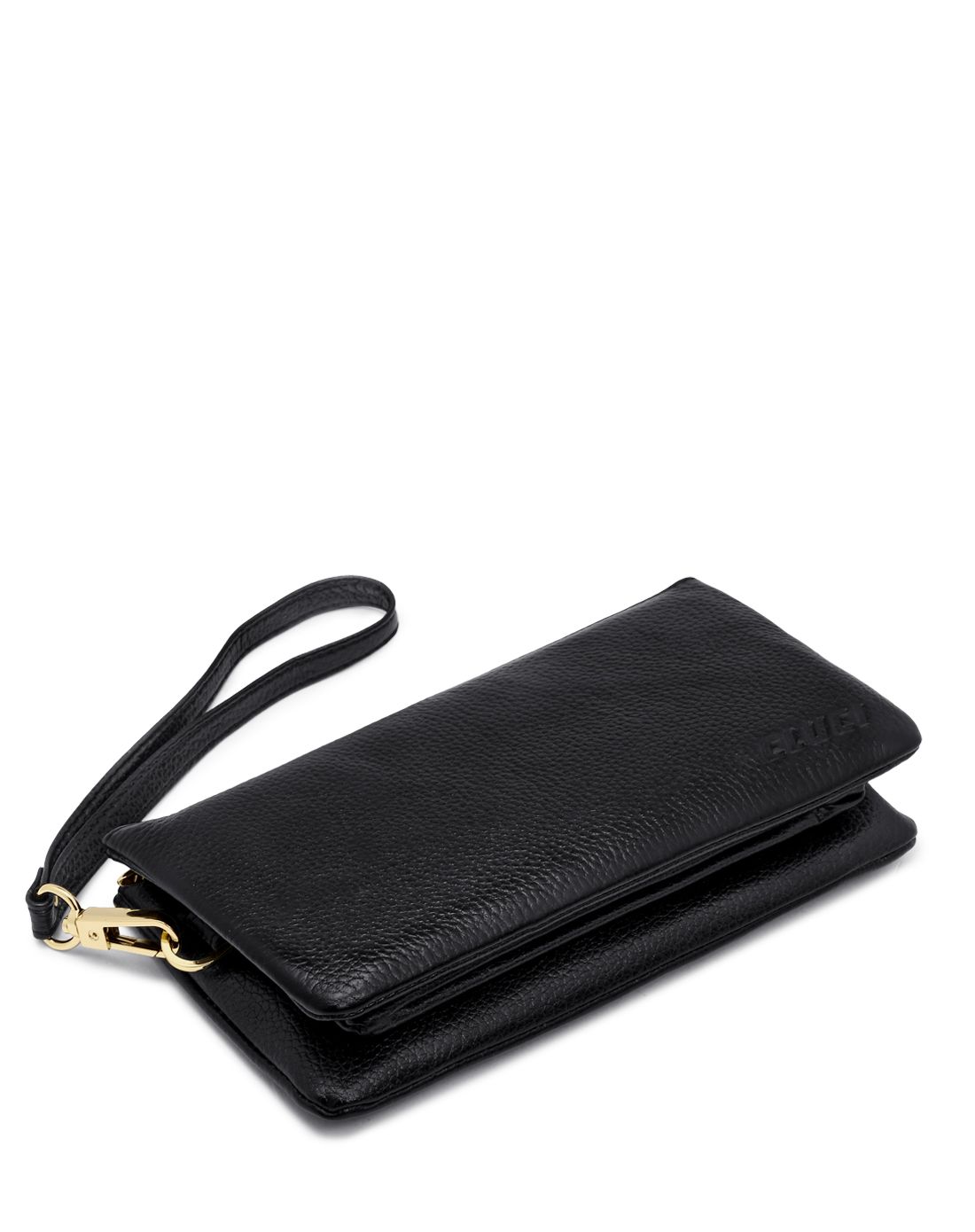 牛皮革经典黑色手拿包