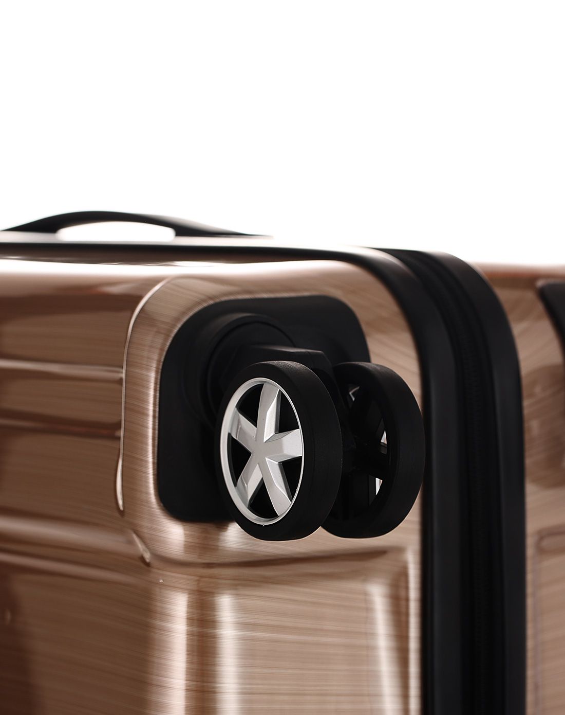 亮面拉丝海关锁拉杆箱优雅棕20寸